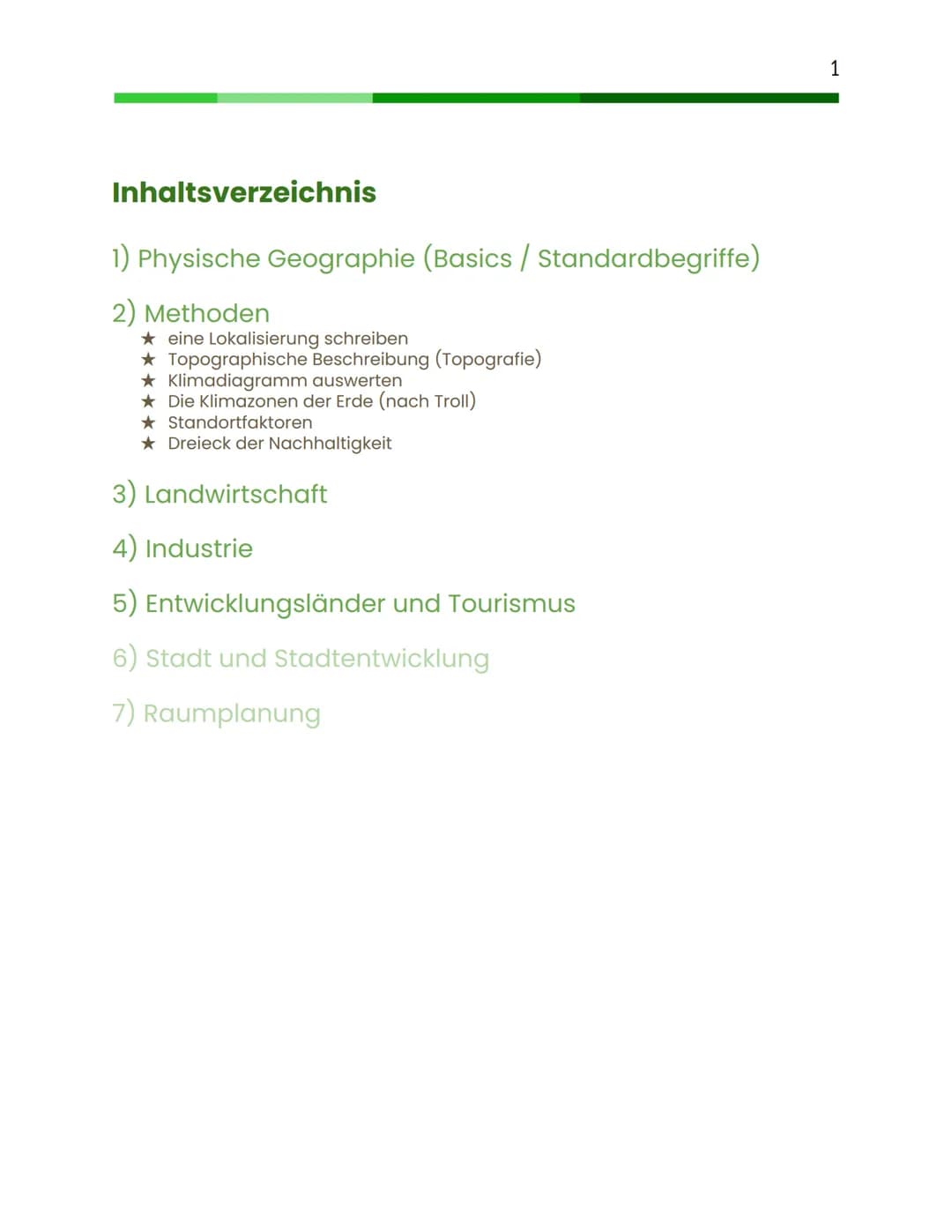 Geographie
Leistungskurs
Abitur 2024
Jay, Q2 Inhaltsverzeichnis
1) Physische Geographie (Basics / Standardbegriffe)
2) Methoden
✰ eine Lokal