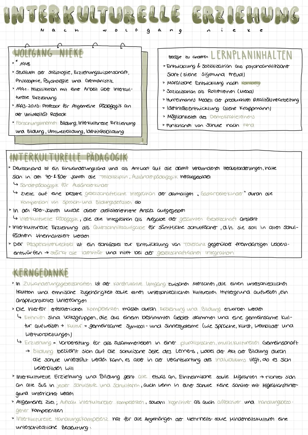 INTERKULTURELLE ERZIEHUNG
Na c h
WOLF g an g
WOLFGANG "NIEKE
1948
> Studium der soziologie, Erziehungswissenschaft,
Philosophie, Psychologie