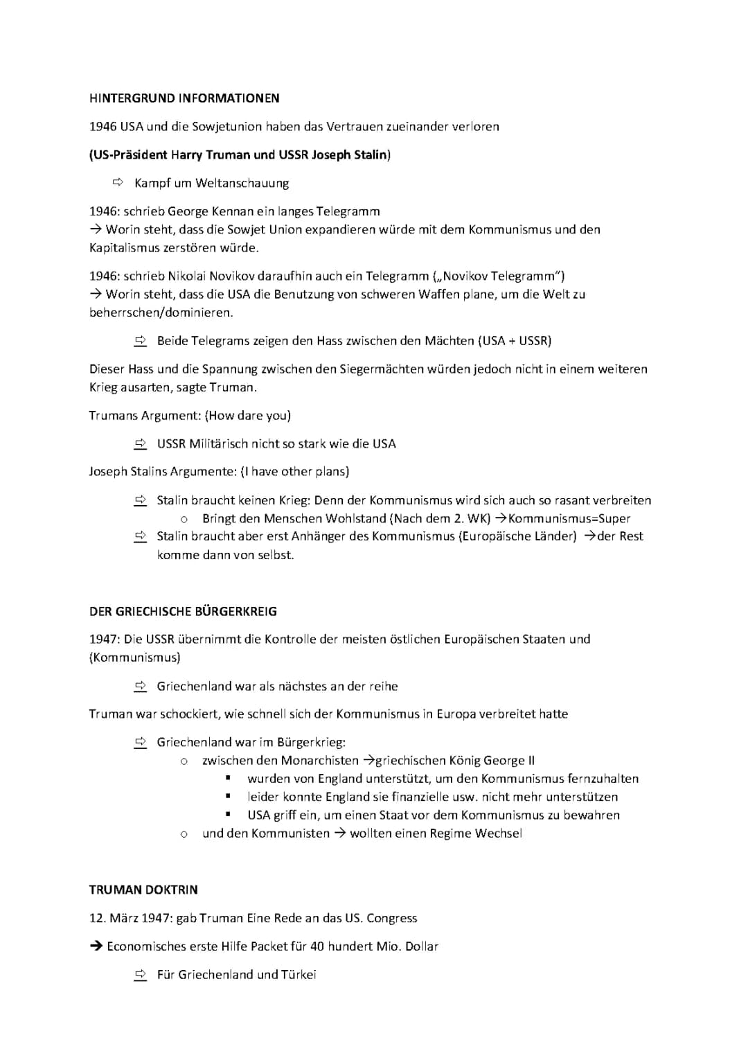 Kalter Krieg und Marshall Plan
