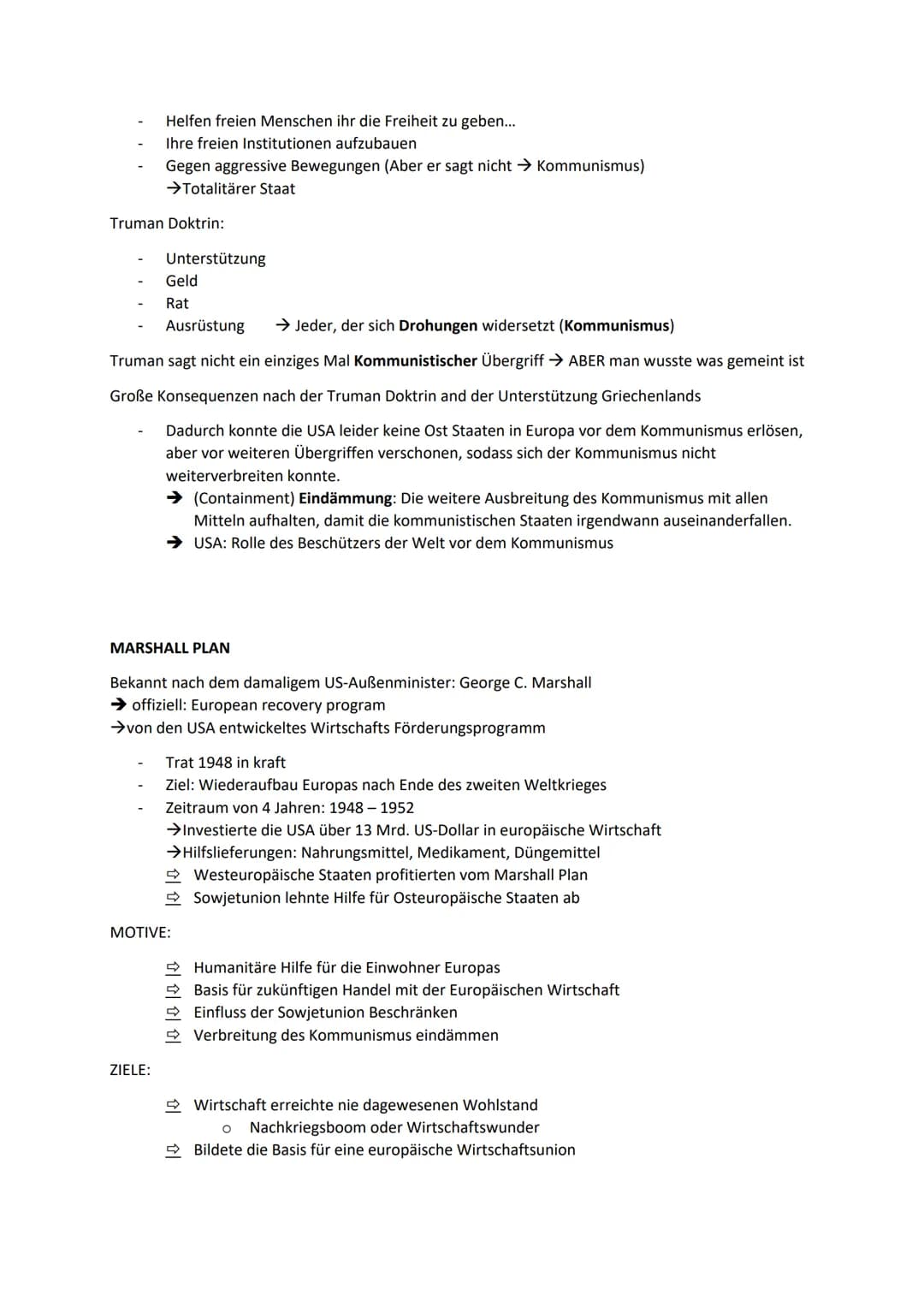 HINTERGRUND INFORMATIONEN
1946 USA und die Sowjetunion haben das Vertrauen zueinander verloren
(US-Präsident Harry Truman und USSR Joseph St
