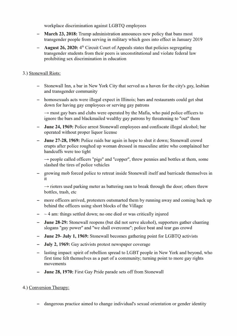 LGBTQ+ - Handout
1.) Definition: Lesbian, Gay, Bisexual, Transgender, Queer, Plus
2.) Historical development of LGBT rights:
-
1924: Society