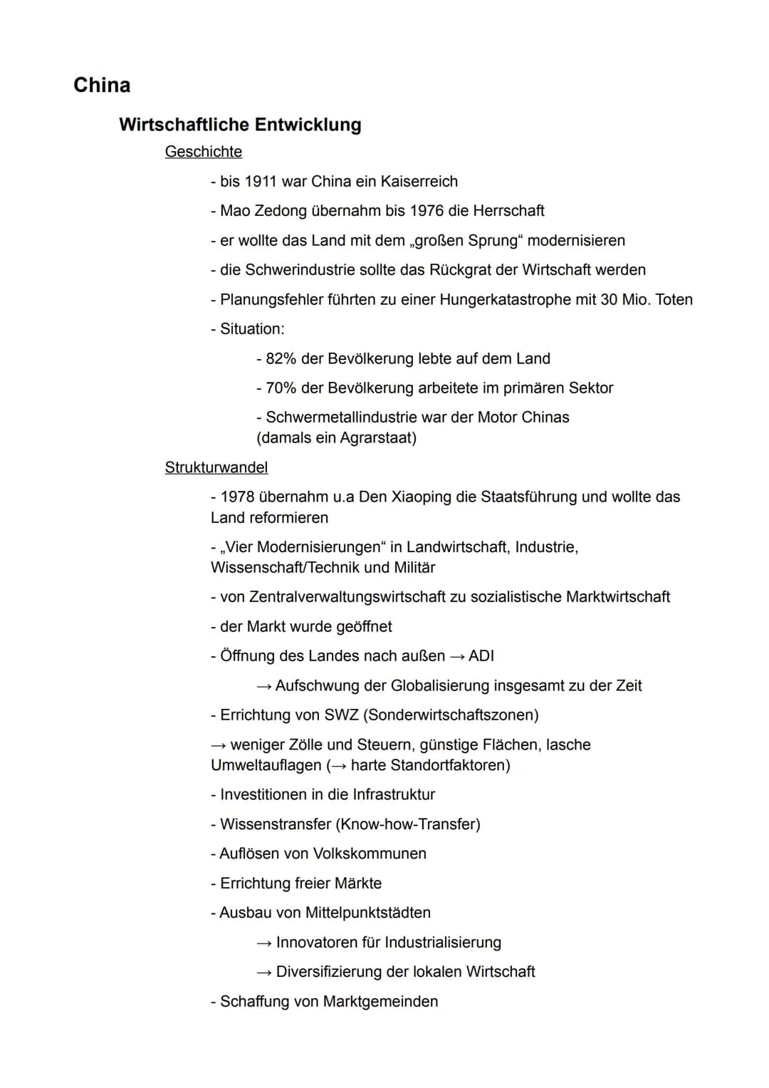 Erdkunde
gA
Semester 3
- Ostasien - Inhaltsverzeichnis
China.....
Wirtschaftliche Entwicklung.
Demographische Entwicklung..
Rolle in der Wel