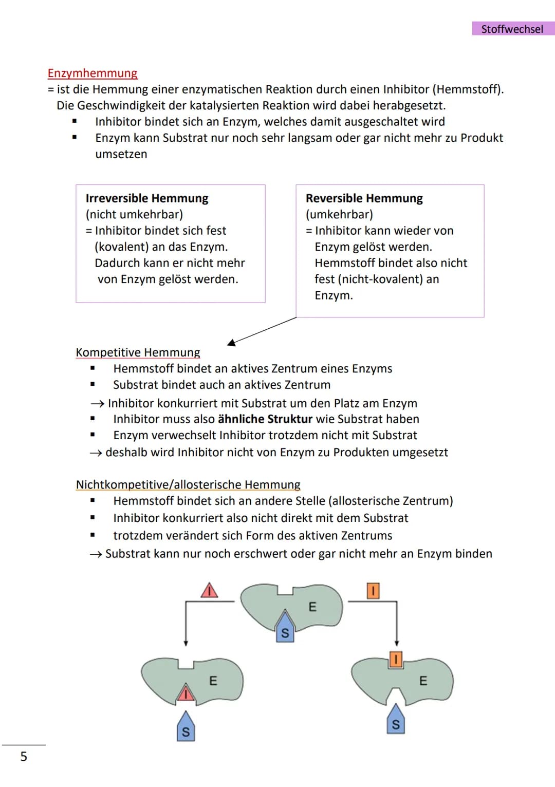 1
Enzyme
= hochmolekulare Proteine (aus Aminosäuren), die als Biokatalysatoren, durch
Herabsetzen der Aktivierungsenergie, Stoffwechselreakt