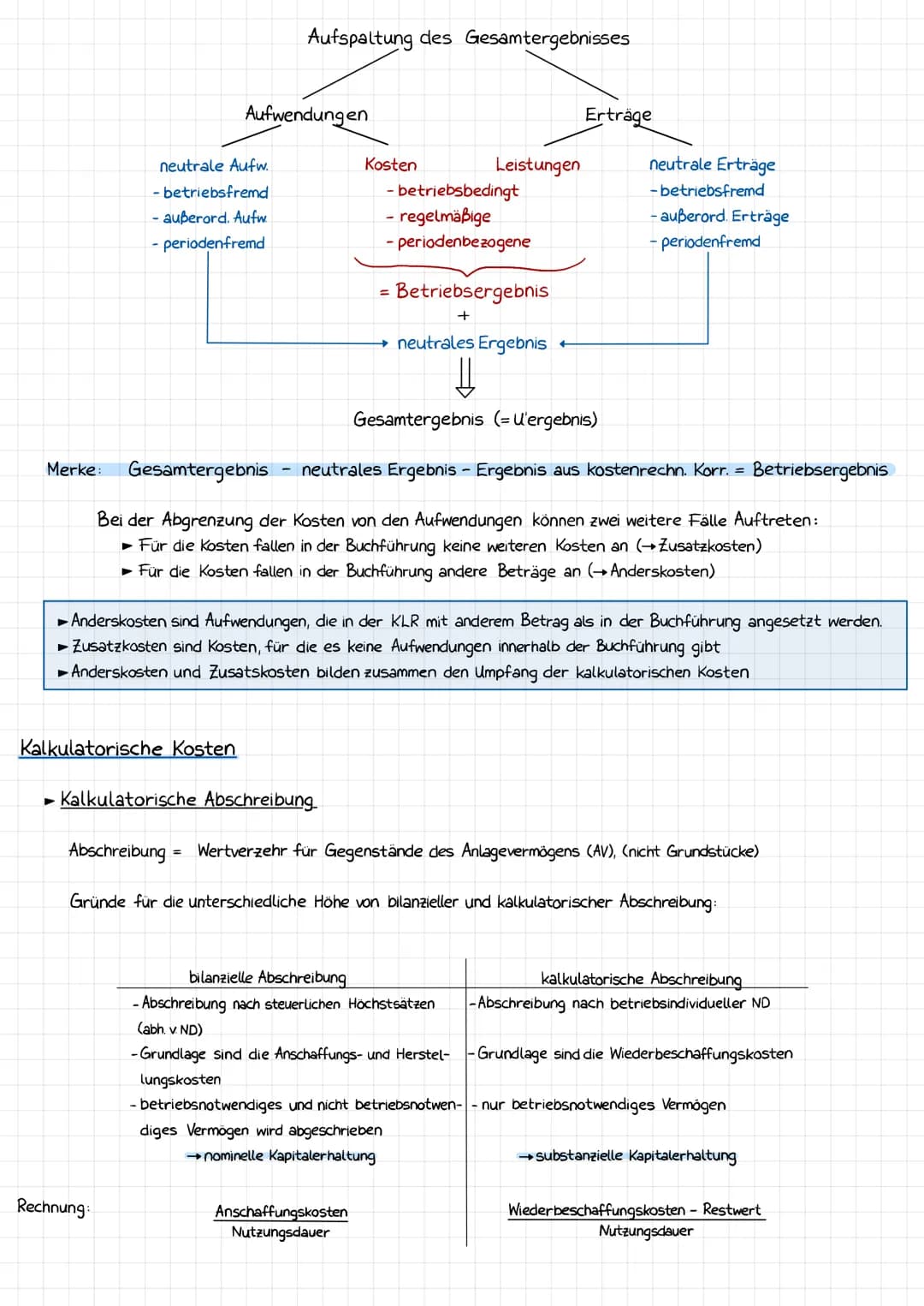 Kostenarten- Kostenstellen- und Kostenträgerrechnung
I. Welche Kosten sind angefallen?
→ Kostenartenrechnung:
Unterteilung der Kosten bezügl