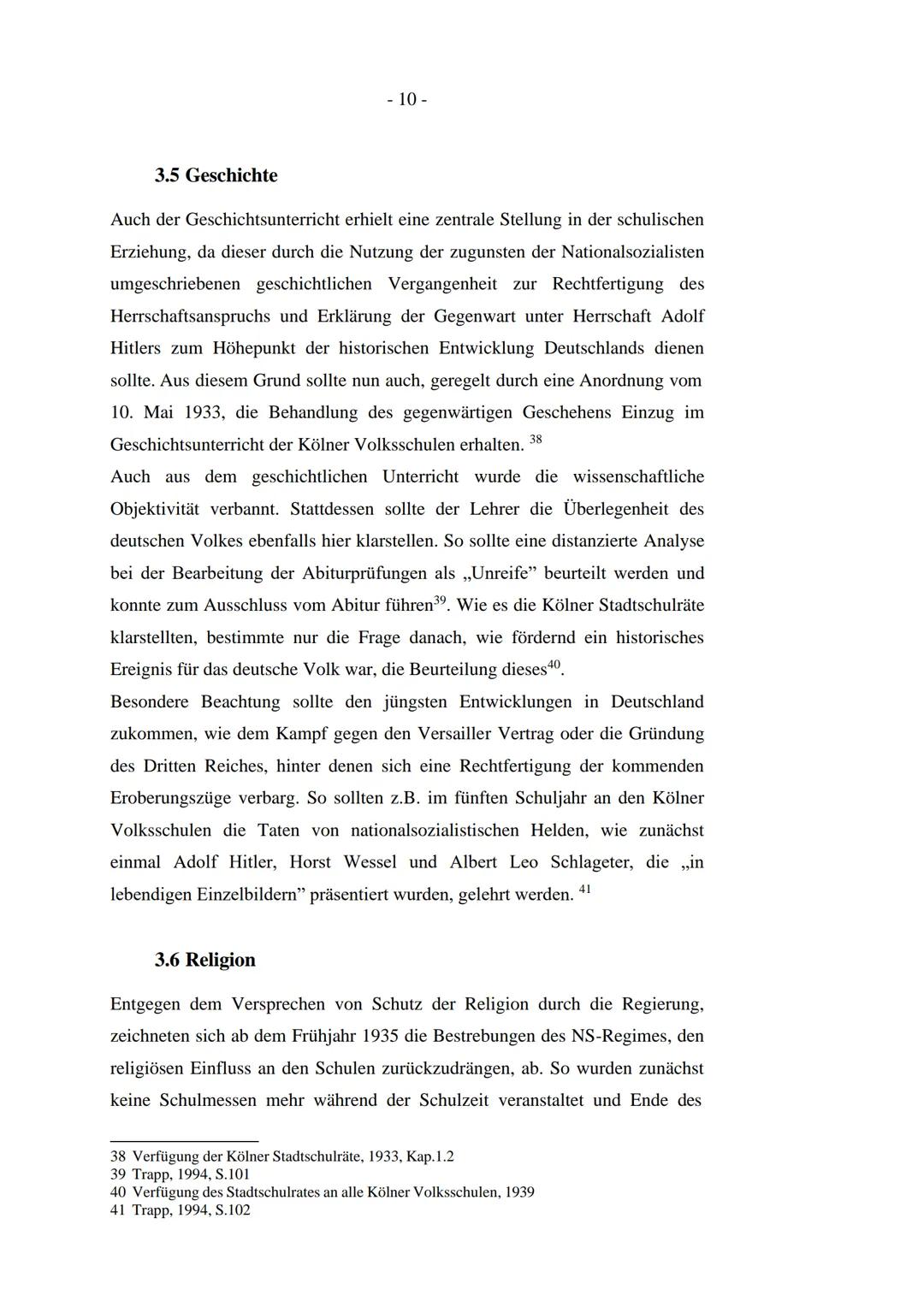 Jugend im Nationalsozialismus mit besonderem Fokus auf Köln
Verfasser:
Fach:
Schuljahr 2021/22
Einprägung der Ideologie im schulischen Konte