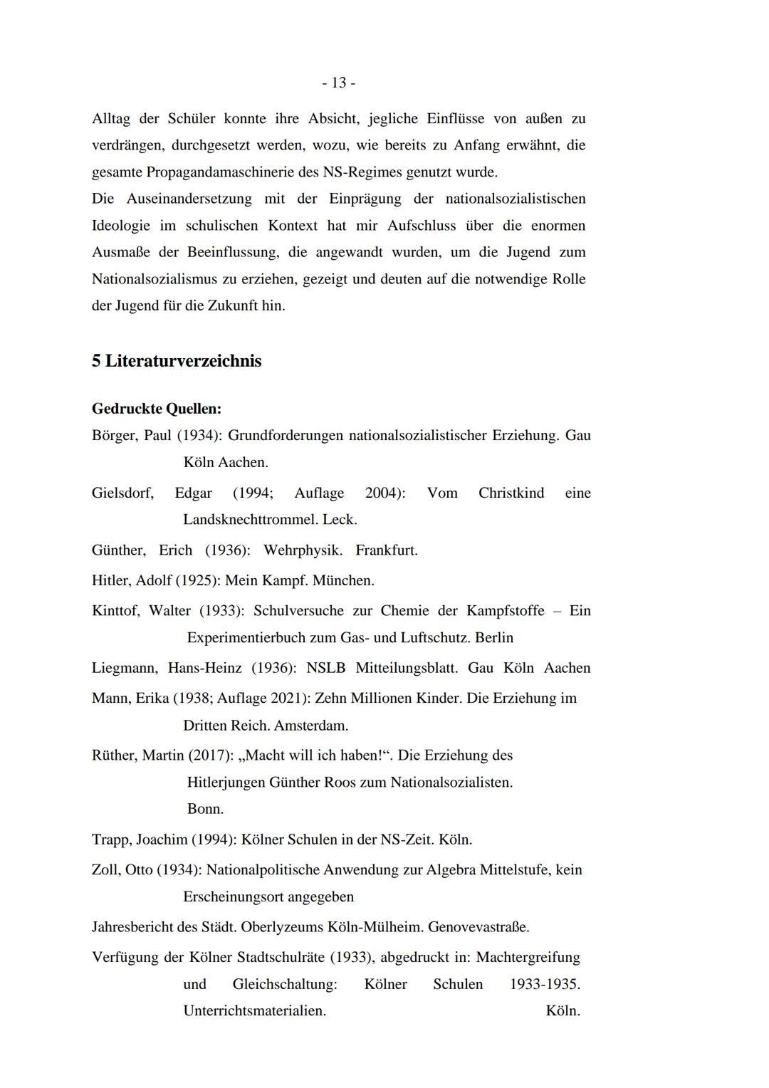 Jugend im Nationalsozialismus mit besonderem Fokus auf Köln
Verfasser:
Fach:
Schuljahr 2021/22
Einprägung der Ideologie im schulischen Konte