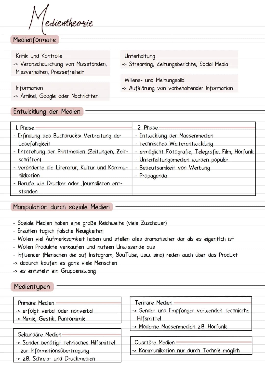 Medien
Medienformate
edientheorie
Kritik und Kontrolle
-> Veranschaulichung von Missständen,
Missverhalten, Pressefreiheit
Information
-> Ar