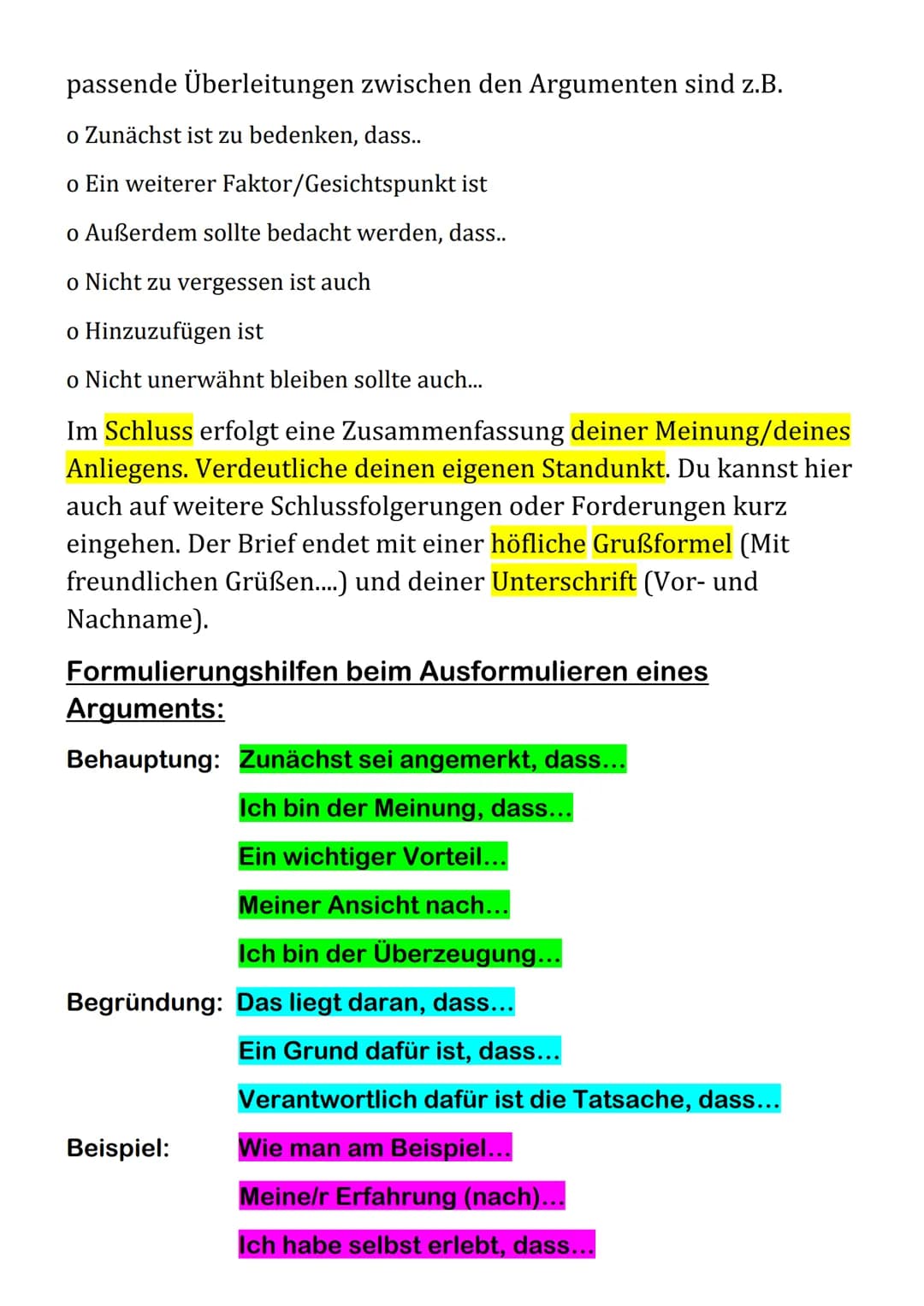 Einen argumentativen Leserbriefe zu einem
Artikel verfassen
Mit einem Leserbrief willst du andere überzeugen. Deshalb musst du deine
Aussage