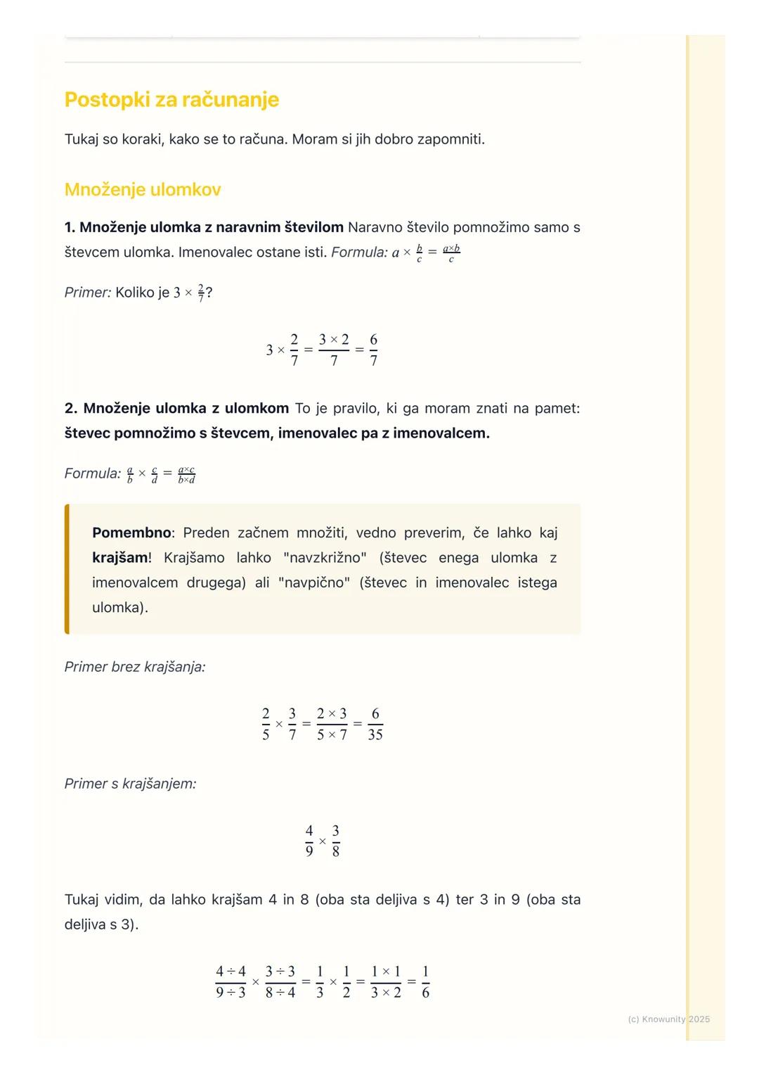 # Množenje in deljenje ulomkov

Uvod v množenje in deljenje ulomkov

To poglavje je nadaljevanje ulomkov. Naučili se bomo, kako ulomke množi