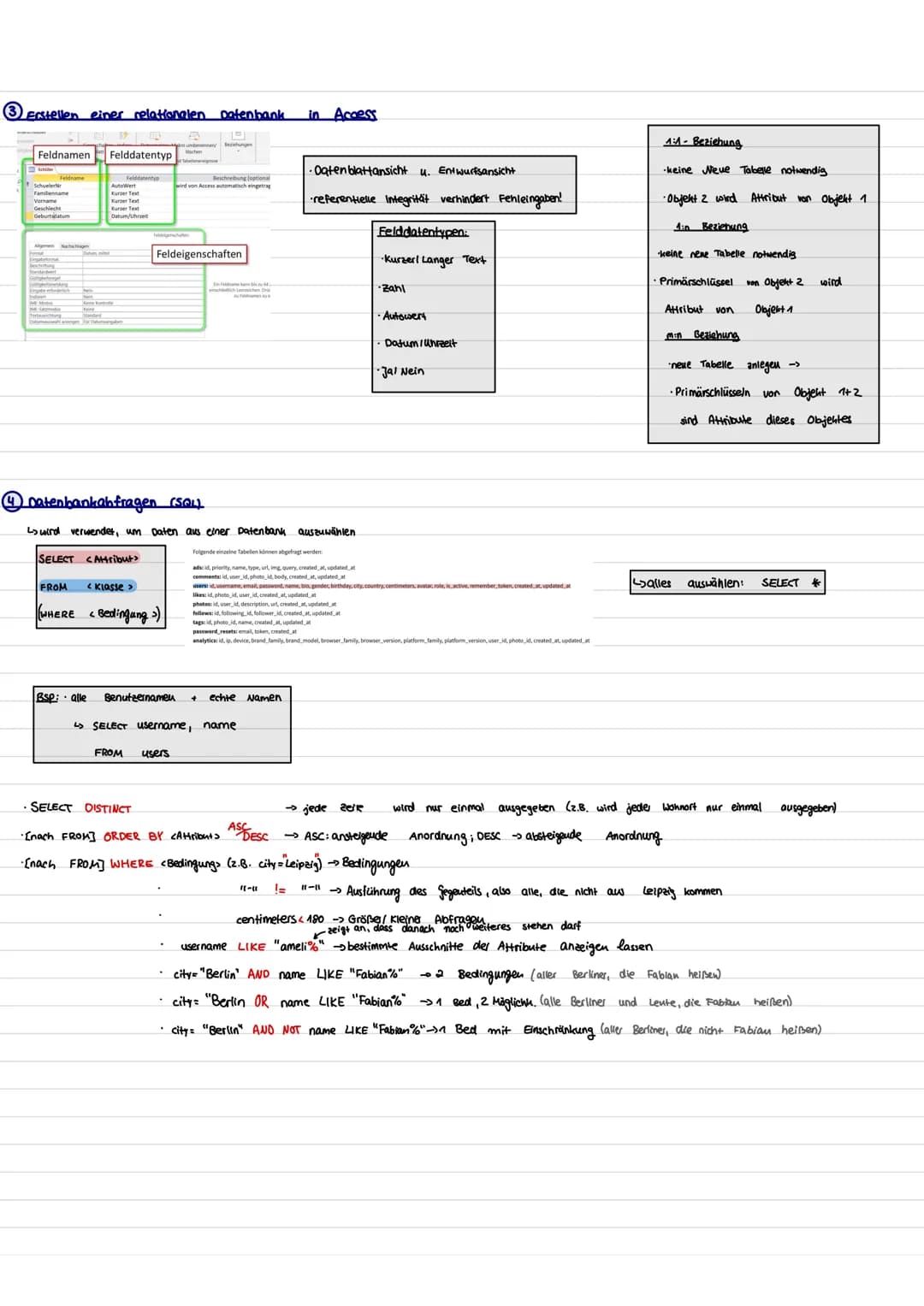 Exel als Datenbank
SYNTAX
DBANZAHL (Datenbank; Datenbank feld; Suchkreterien)
Summierung
Der Bereich, in dem summiert
werden soll (Größe der