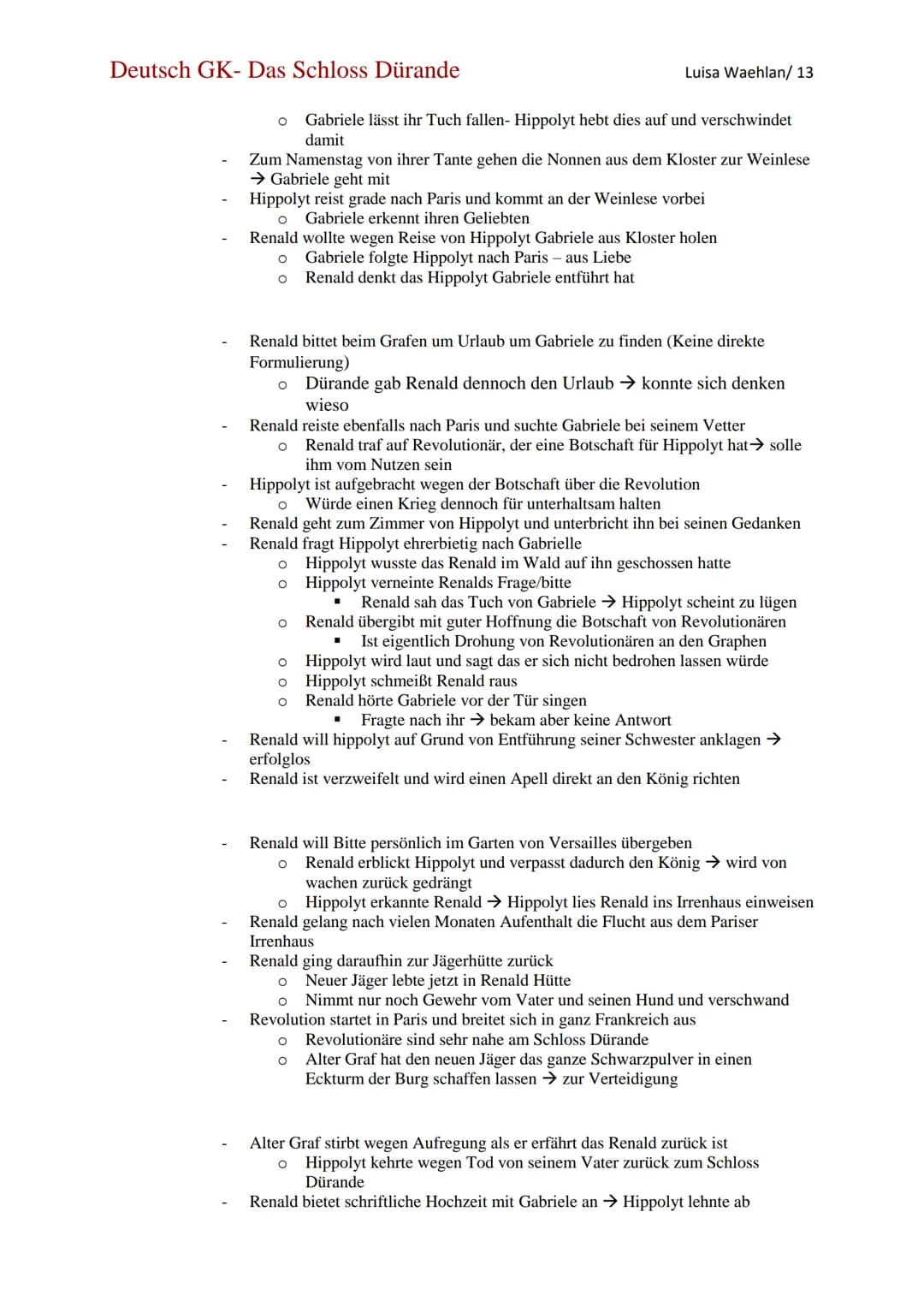 Deutsch GK- Das Schloss Dürande
Novelle von Joseph von Eichendorf
Entstanden 1835/1836
Problematik:
Orte:
Klassenunterschiede in vorrevoluti