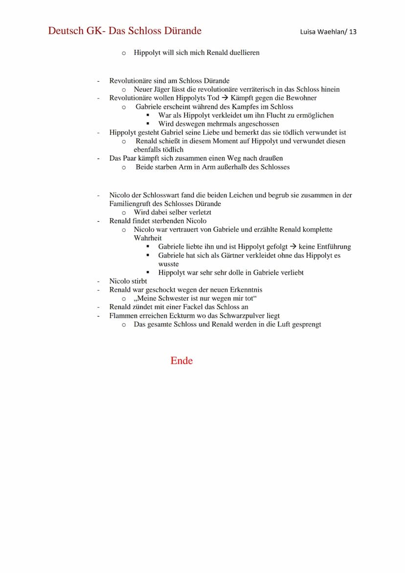Deutsch GK- Das Schloss Dürande
Novelle von Joseph von Eichendorf
Entstanden 1835/1836
Problematik:
Orte:
Klassenunterschiede in vorrevoluti
