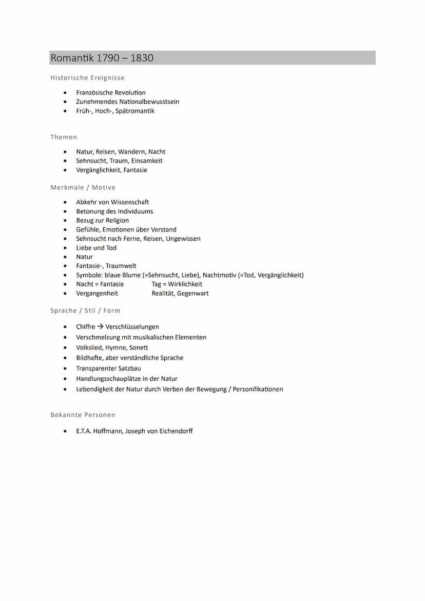 Epochenüberblick
Aufklärung 1729 - 1800
Historische Ereignisse
● Erstarktes Bürgertum → französische Revolution
Entwicklung rationalen Zugan