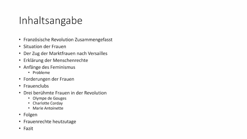Die Rolle der Frau in der
Französischen Revolution
Kathrin Haug, J1 Inhaltsangabe
Französische Revolution Zusammengefasst
• Situation der Fr