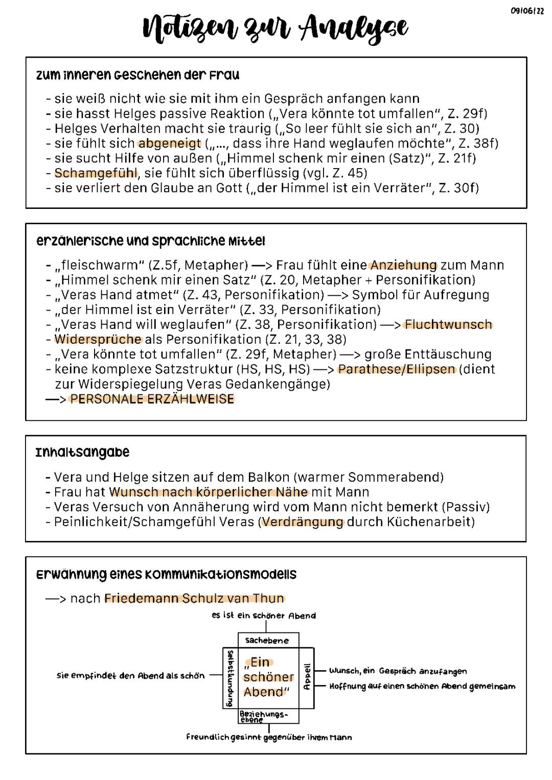 kommunikationsanalyse zu "vera sitzt auf dem balkon"