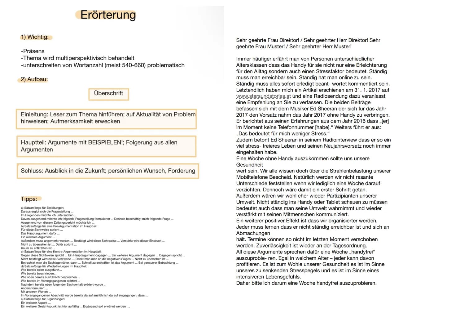 Kriterium Zusammenfassung Erörterung Leserbrief
Zeit
Präsens
Präsens
Publikum
Leserschaft
Stil
eigene
Meinung?
Hortanzahl 270-330
Überschrif