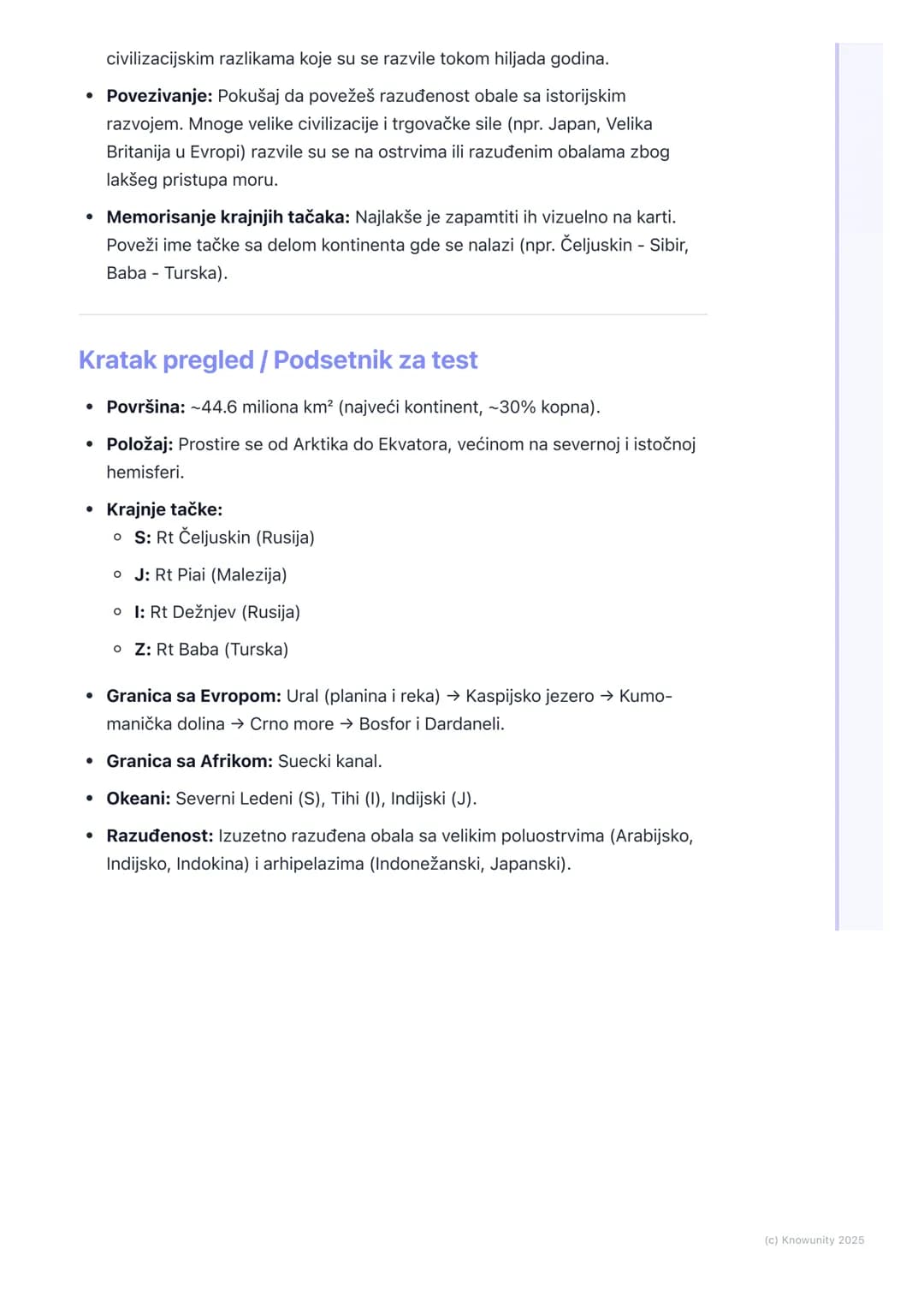 # Geografski položaj, granice i
veličina Azije

Geografski položaj, granice i veličina Azije

Azija je najveći i najnaseljeniji kontinent na
