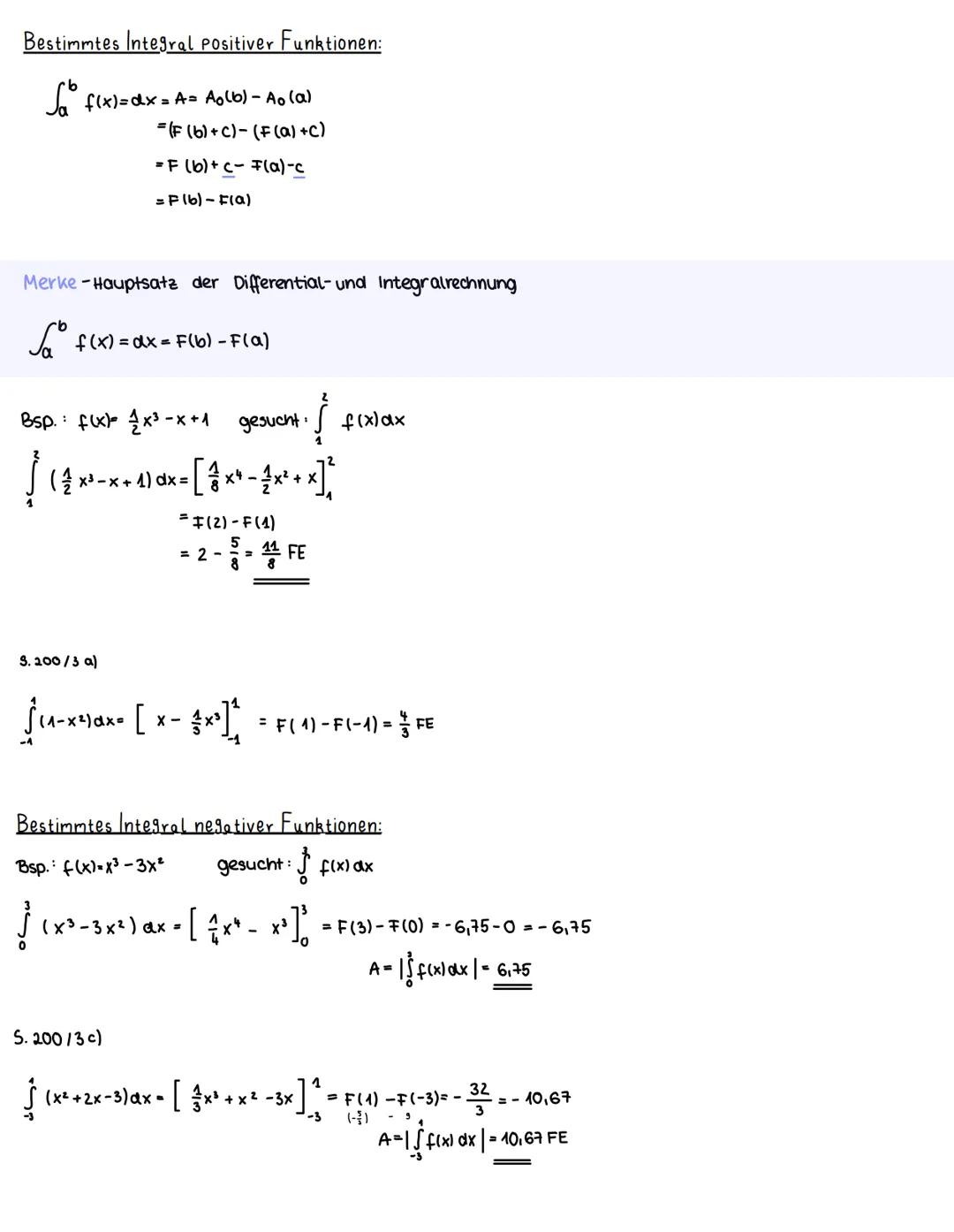 5.4 Das bestimmte Integral
Merke -Definition
Das bestimmte Integral von f in den Grenzen a und to
methode zwischen den Graphen von f und der