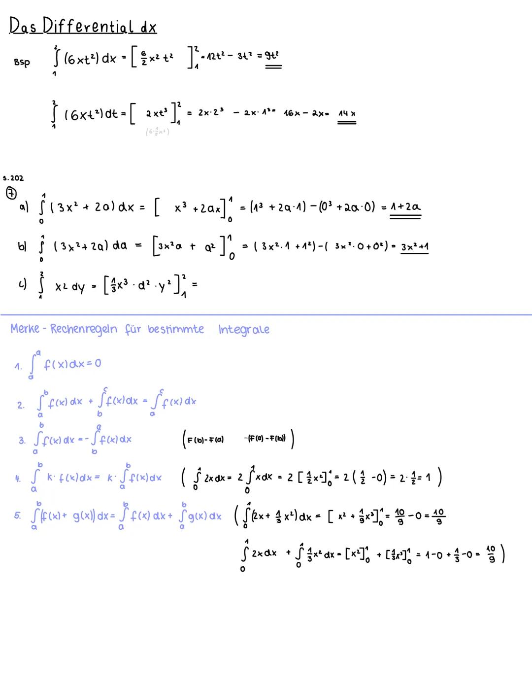5.4 Das bestimmte Integral
Merke -Definition
Das bestimmte Integral von f in den Grenzen a und to
methode zwischen den Graphen von f und der