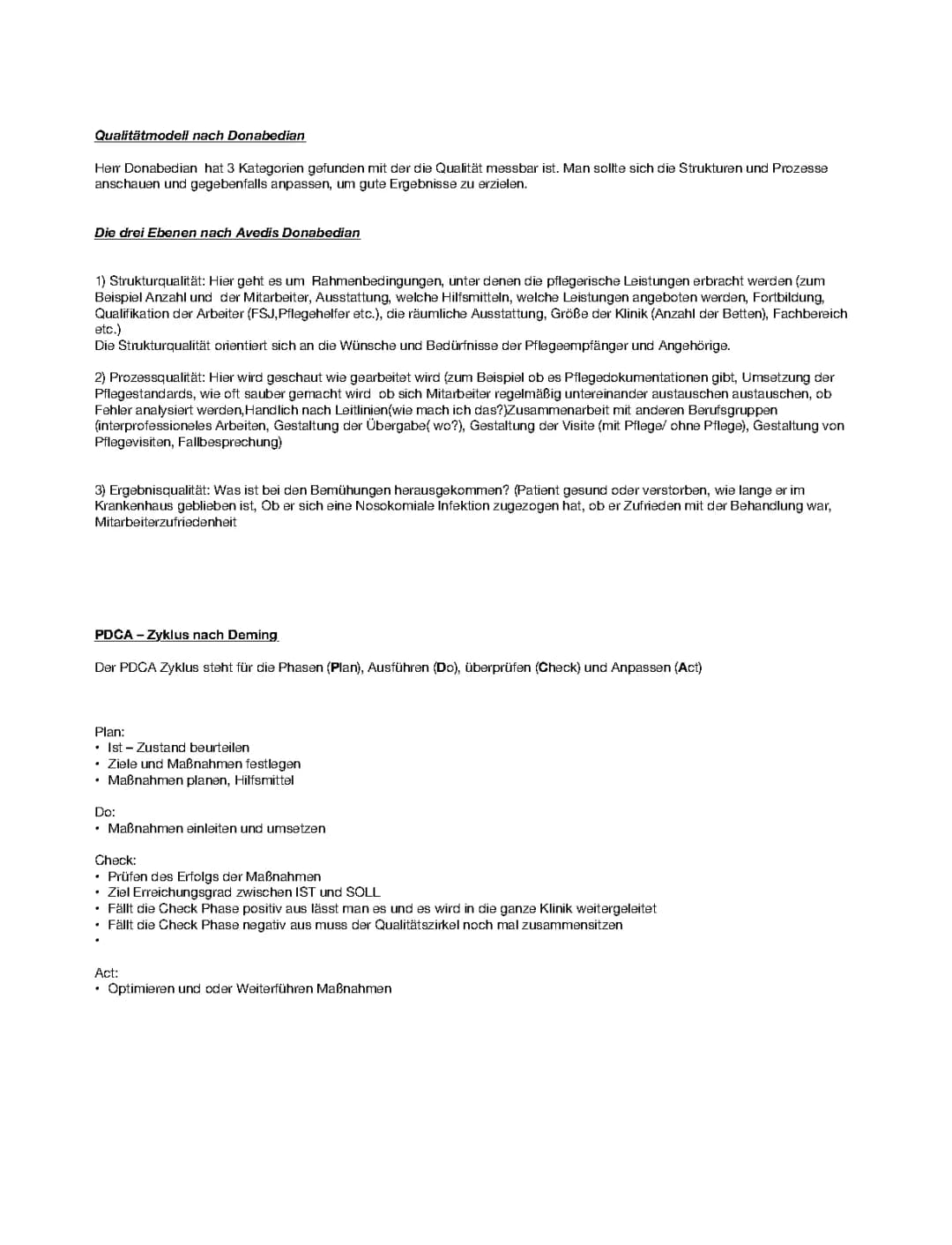 Qualitätsmanagment in der Pflege