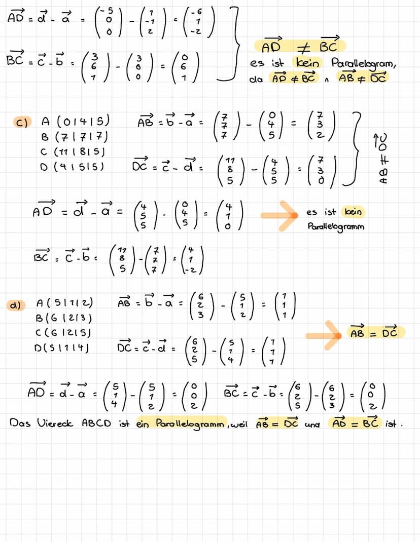 S. 149 Nr. 2
b) A (-51-3); B (21-8)
AB= 6-a
ABI
7
*(-3)-(:3) * (-³)
= 7²+ (-s)² √49+ 25 =
Nr. 5
f) A (11516); B(11617)
AB=b-a.
( ! ) - ( 1 )
