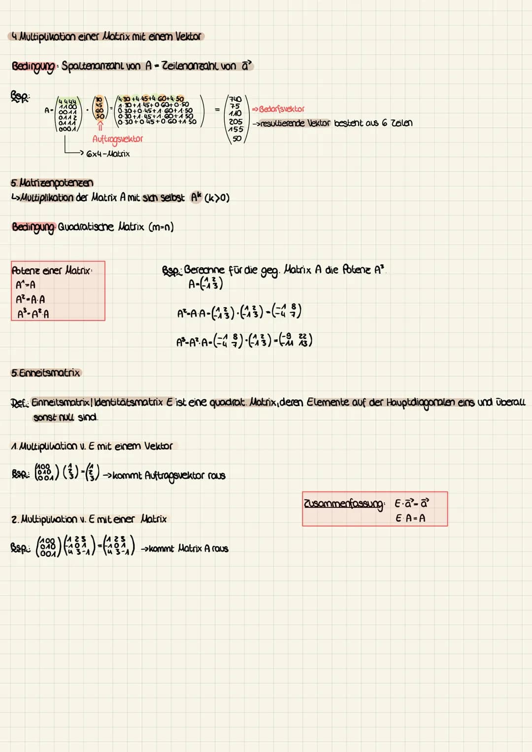 Zusammenfassung
Matrizen
Def:mxn-Matrix
zeile Spalte
A-91 912 0.18... Oun
ama amz amz amn.
Man schreibt kurz
A-(aj)i i=1,...,Mij=₁...
→> Zah