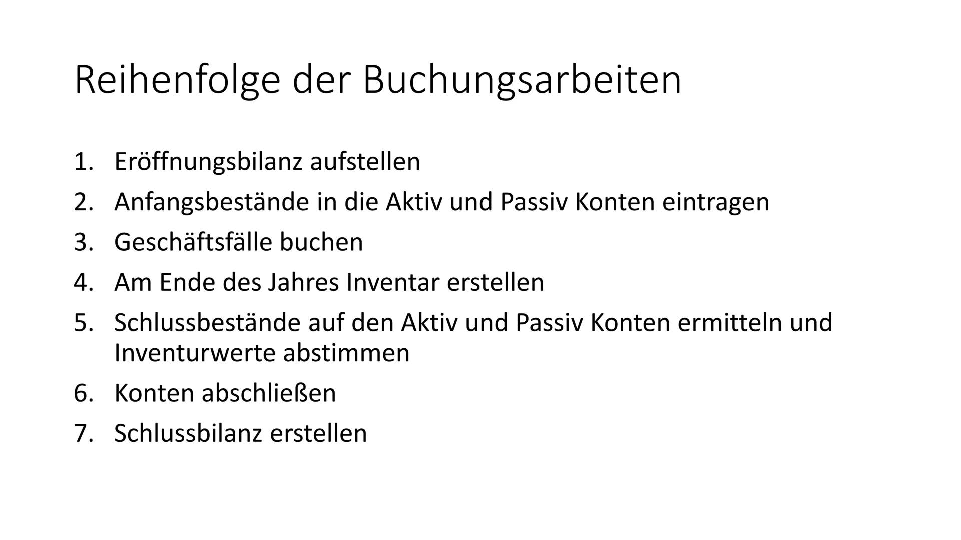 Buchführung
Buchungen Bilanz Gleiderung
Aktiva
1. Anlagevermögen
1. Grundstücke und Gebäude
2. Maschinen
3. Betriebs und Geschäftsausstattun