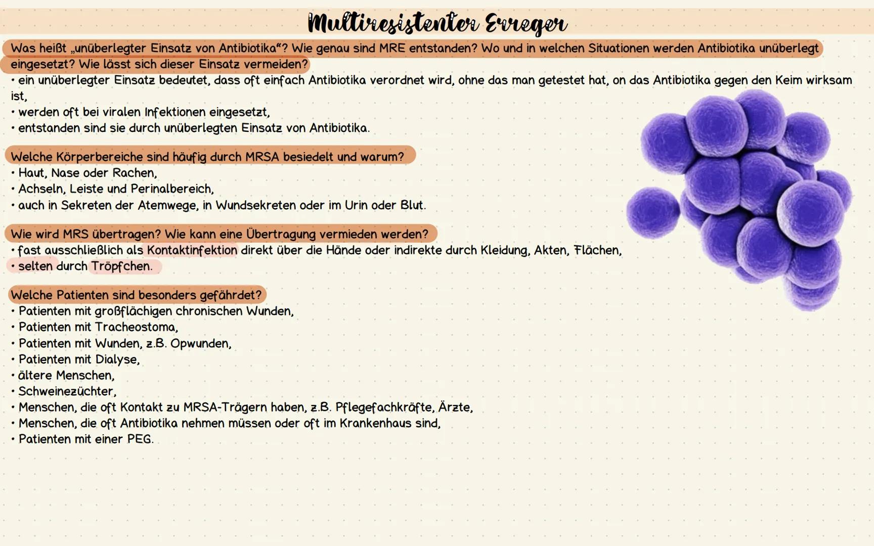 Multiresistenter Erreger
Was heißt „unüberlegter Einsatz von Antibiotika"? Wie genau sind MRE entstanden? Wo und in welchen Situationen werd