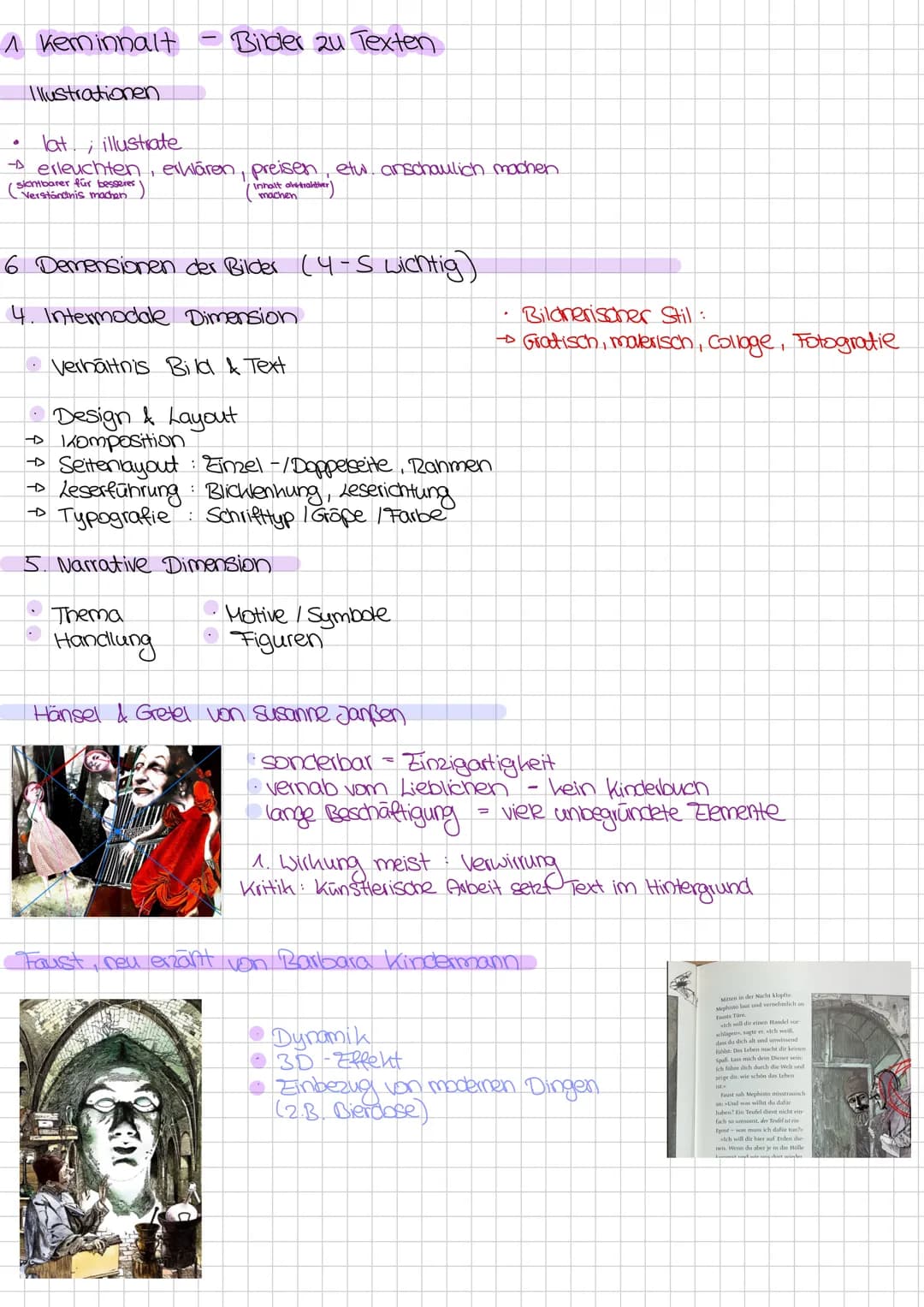 --- OCR Start ---
1 keminnalt Bilder zu Texten
Illustrationen.
* lat, illustrate
- erleuchten, erklären, preisen, etw. anschaulich machen.
s