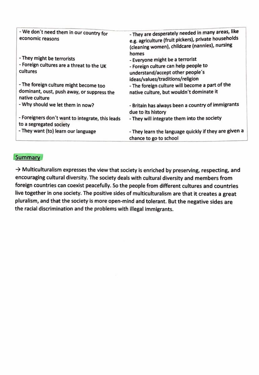 Multiculturalism
General information
-> between the 1960's and 1980's many Indians, Pakistanis and Bangladeshis immigrated to
Britain
- very