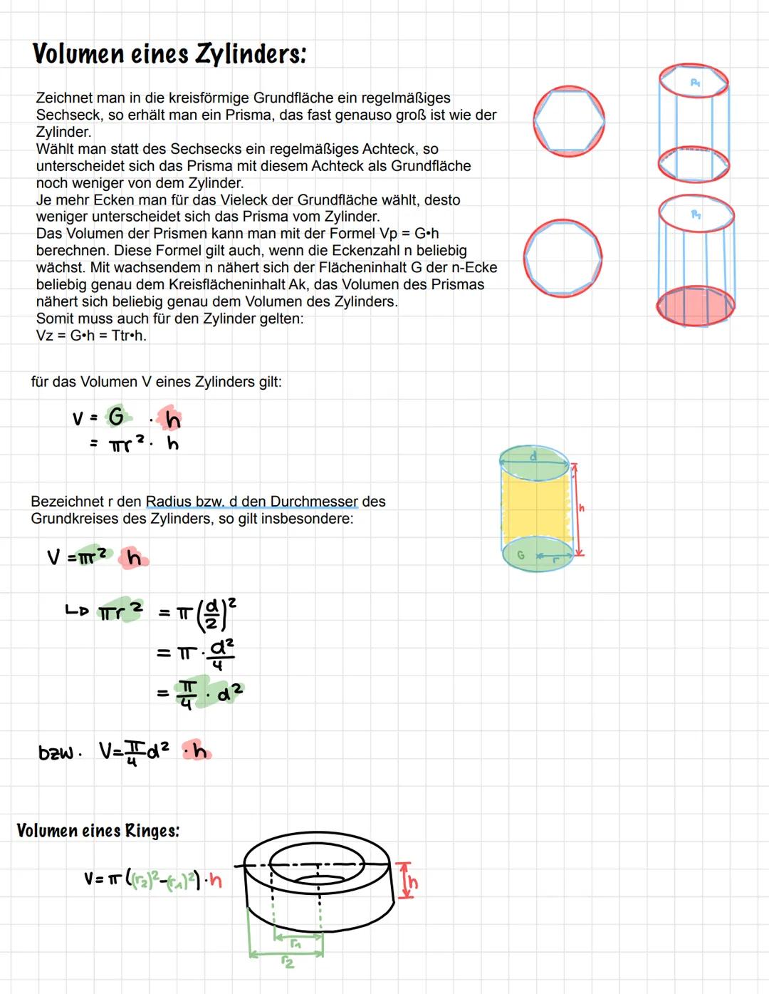 # MATHEMATICS

Zylinder:

ist ein Körper, dessen Grundflächen kreisflächen sind
die parallel und Konkurrenz zueinander sind. Die
Mantelfläch
