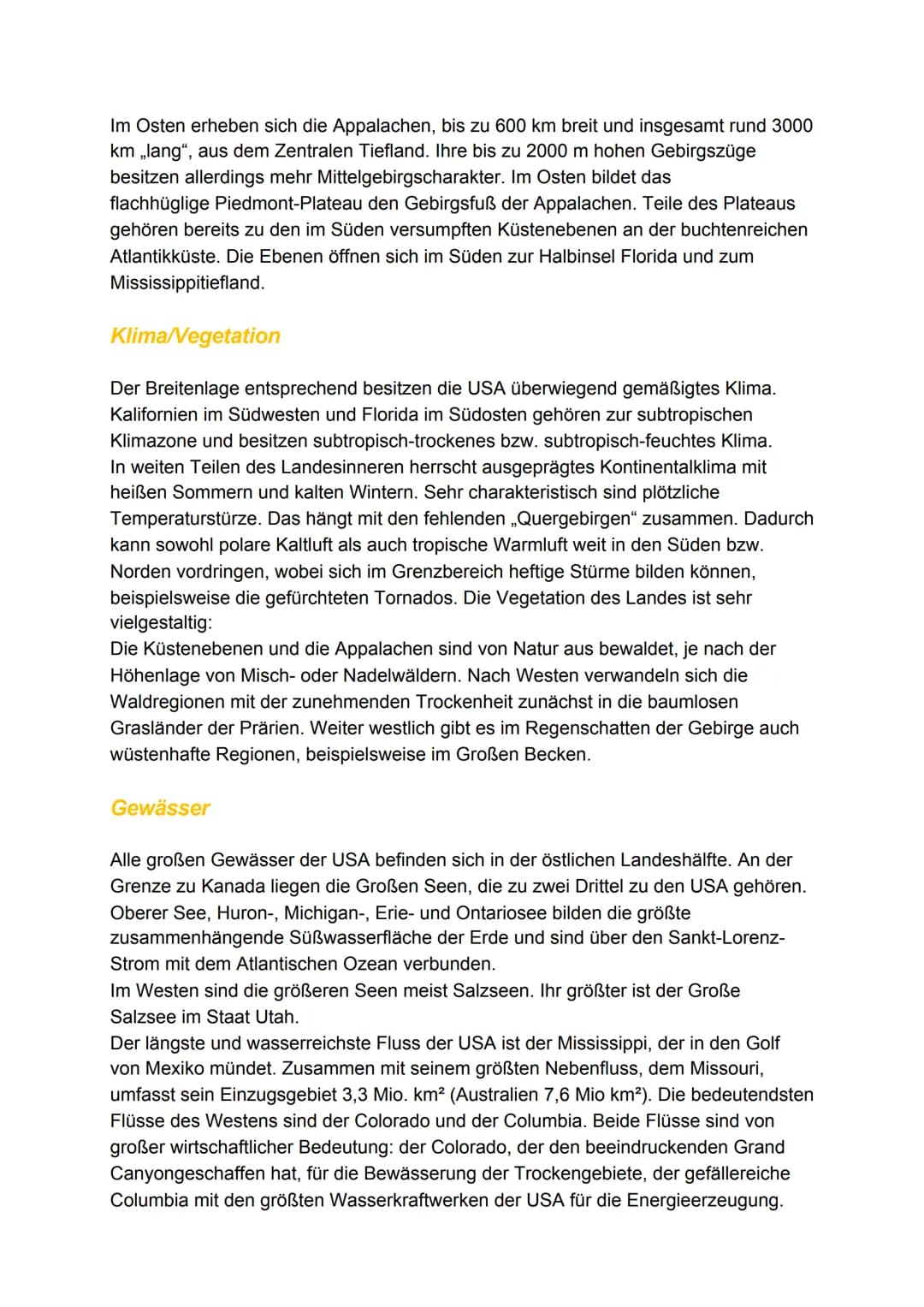 Vereinigte Staaten von Amerika
Die USA sind der nach Fläche und Einwohnerzahl drittgrößte Staat der Erde. Seit
Beginn des 20. Jh. sind sie d