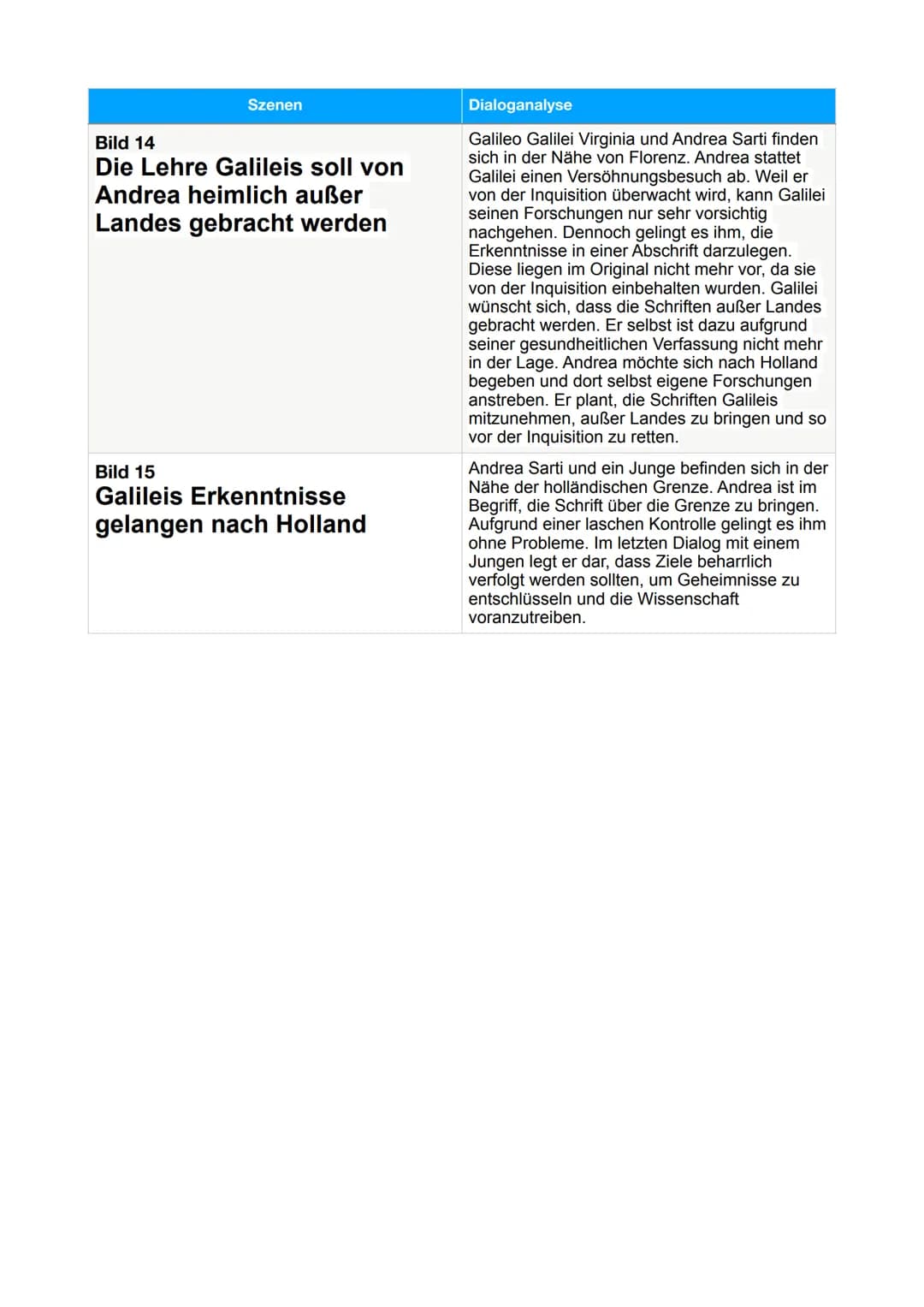 Szenen
Leben des Galilei
Bild 1
Galilei begeistert sich für das
verbotene heliozentrische
Weltbild
Bild 2
Galilei macht sein plagiiertes
Fer