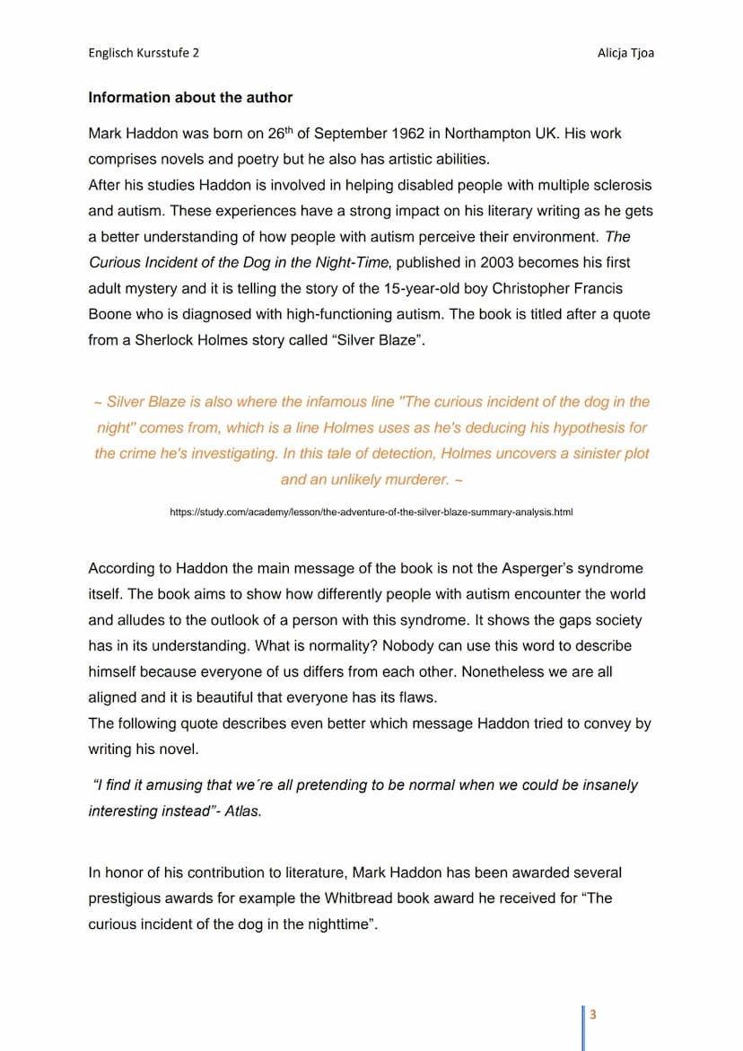 Englisch Kursstufe 2
Book review
16-Jan-23
The curious
incident of the dog
in the nighttime
#1 international bestseller
whitbread book of th