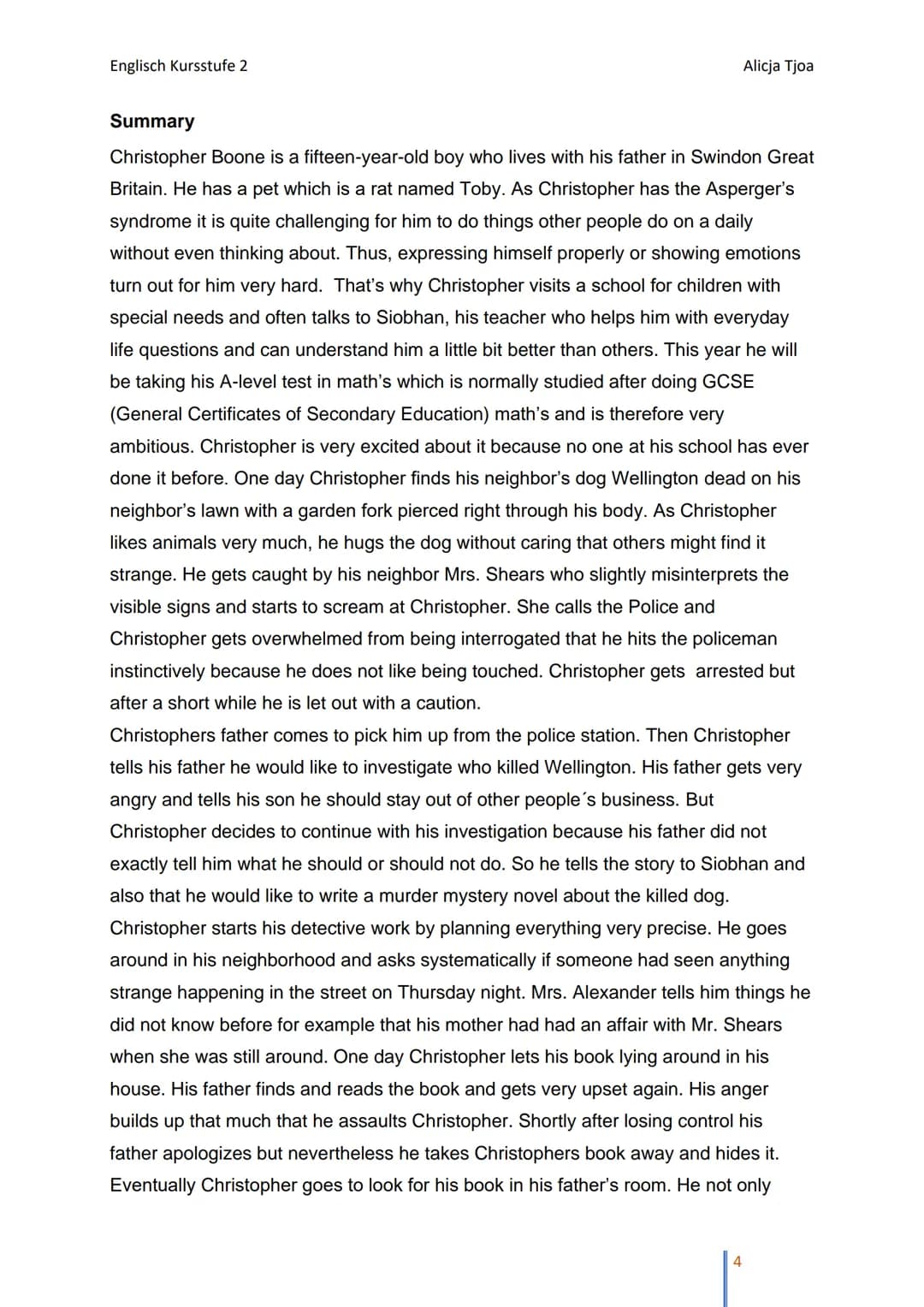Englisch Kursstufe 2
Book review
16-Jan-23
The curious
incident of the dog
in the nighttime
#1 international bestseller
whitbread book of th