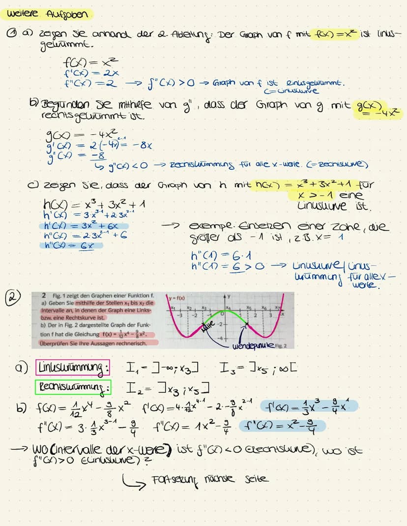 Monotonieuntersuchung und erste Ableitung, geometrisch
●
Monotonieuntersuchung
Schaubild K von f
●
Funktionswert f (x) ist der y-Wert des
Ku