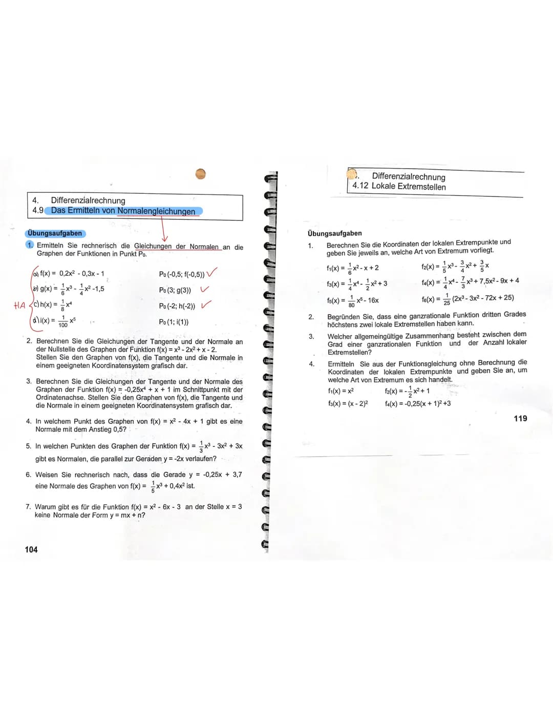 • Skizze:
P(21-11
•Beispiel:
Normalengleichung
Eine normale ist eine Gerade, die Senkrecht zu einem Graphen verläuft
› Bedingungen: für senk