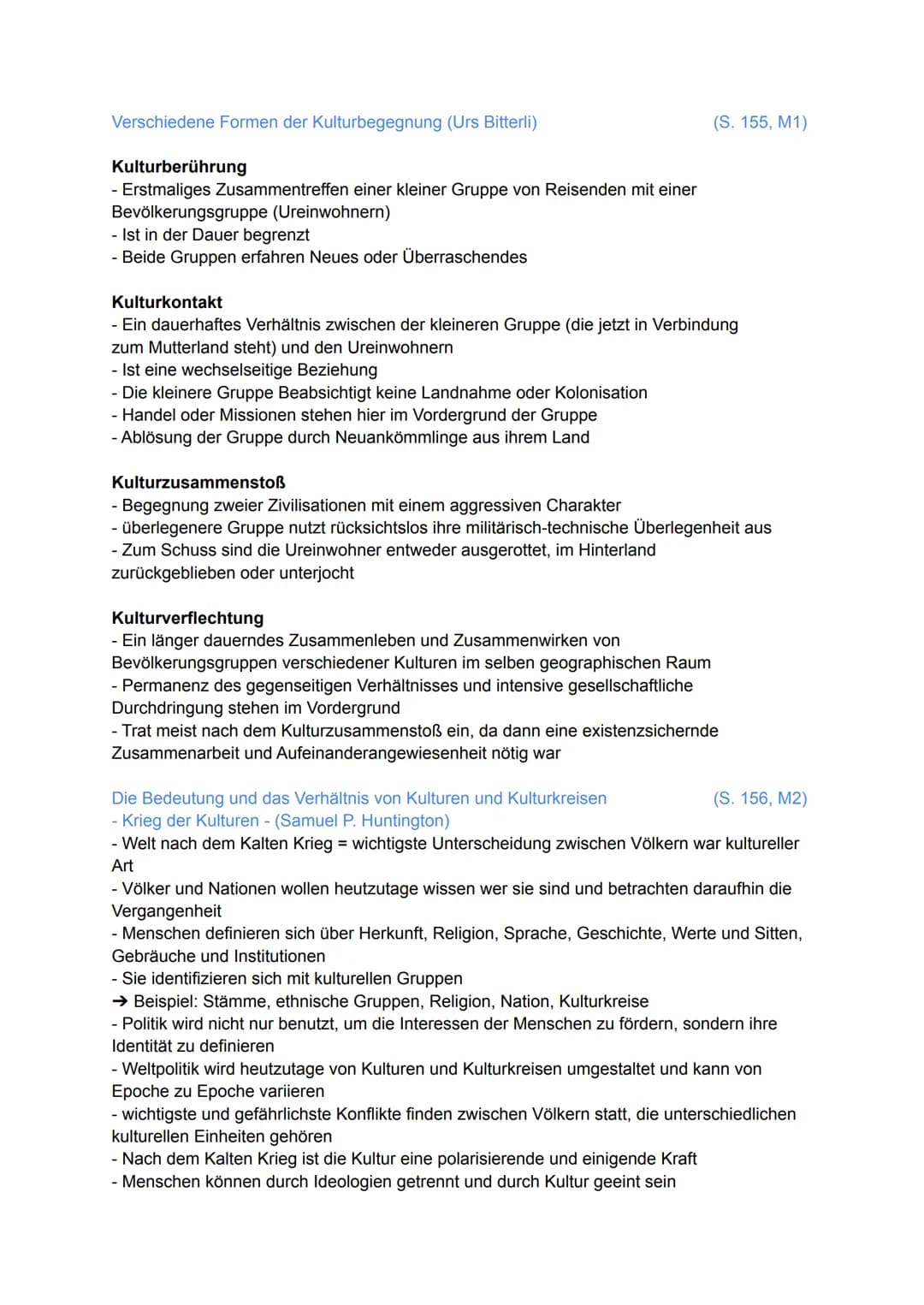 2.1 Kernmodul: Kulturkontakt und Kulturkonflikt
Kulturkontakt
- Die Theorie geht davon aus, dass jeder Mensch einer bestimmten Kultur/ Kultu