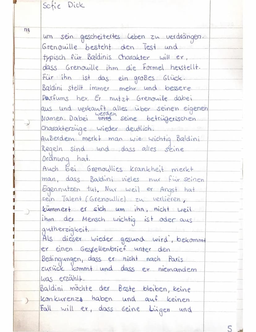 Sofie Dick
J
"Das Parfum" (Patrick Süskind):
Charakterisierung von Giuseppe Baldini
)
15.06.22
die Geschichte eines Mörders
V
"
Der Roman Da