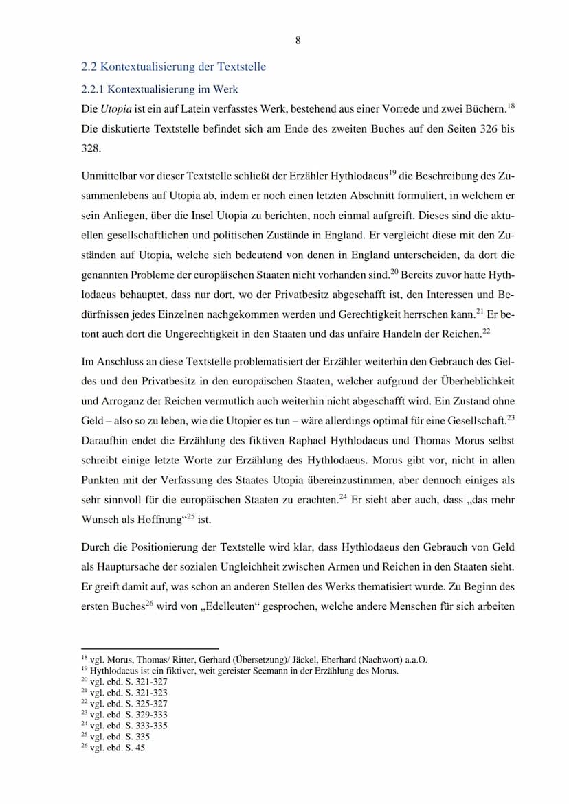Ist die Darstellung der Reichen und
Mächtigen in der Utopia des Thomas
Morus ein Spiegel unserer Realität? Inhaltsverzeichnis
1 Einleitung: 