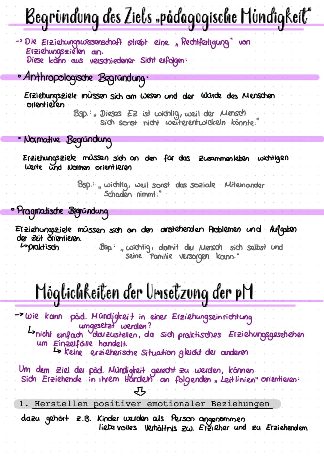 Pädagogische Mündigkeit als Erziehungsziel
Mündigkeit Bereitschaft und Fähigkeit eines Menschen, das eigene und soziale Leben sowie die Sach