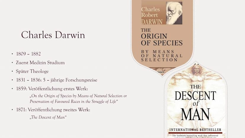 Die Evolutionstheorie
von Charles Darwin
PRÄSENTATION
VON MARIE SCHIRMER Gliederung
Charles Darwin
Selektionstheorie
Experiment
Synthetische