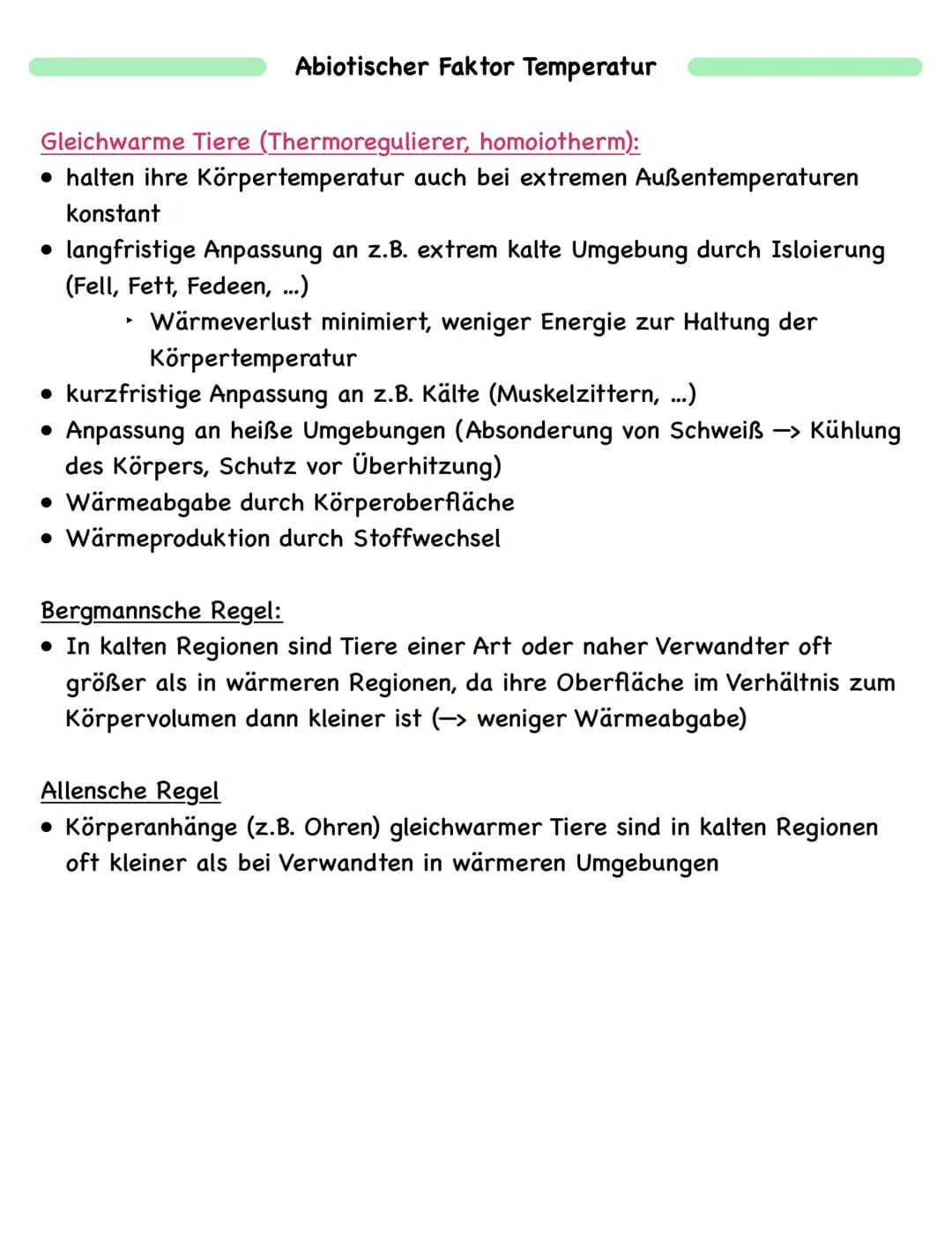 Zusammenfassung
Ökologie
Abiotische und biotische Faktoren
Biotische Faktoren
• gehen von Lebewesen aus
• Konkurrenten
• Parasiten
• Mensch
