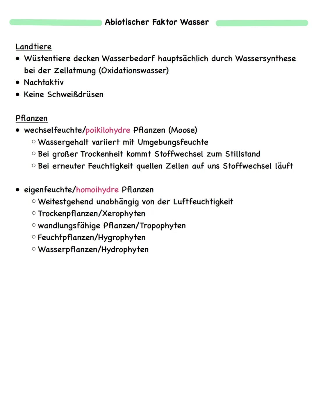 Zusammenfassung
Ökologie
Abiotische und biotische Faktoren
Biotische Faktoren
• gehen von Lebewesen aus
• Konkurrenten
• Parasiten
• Mensch
