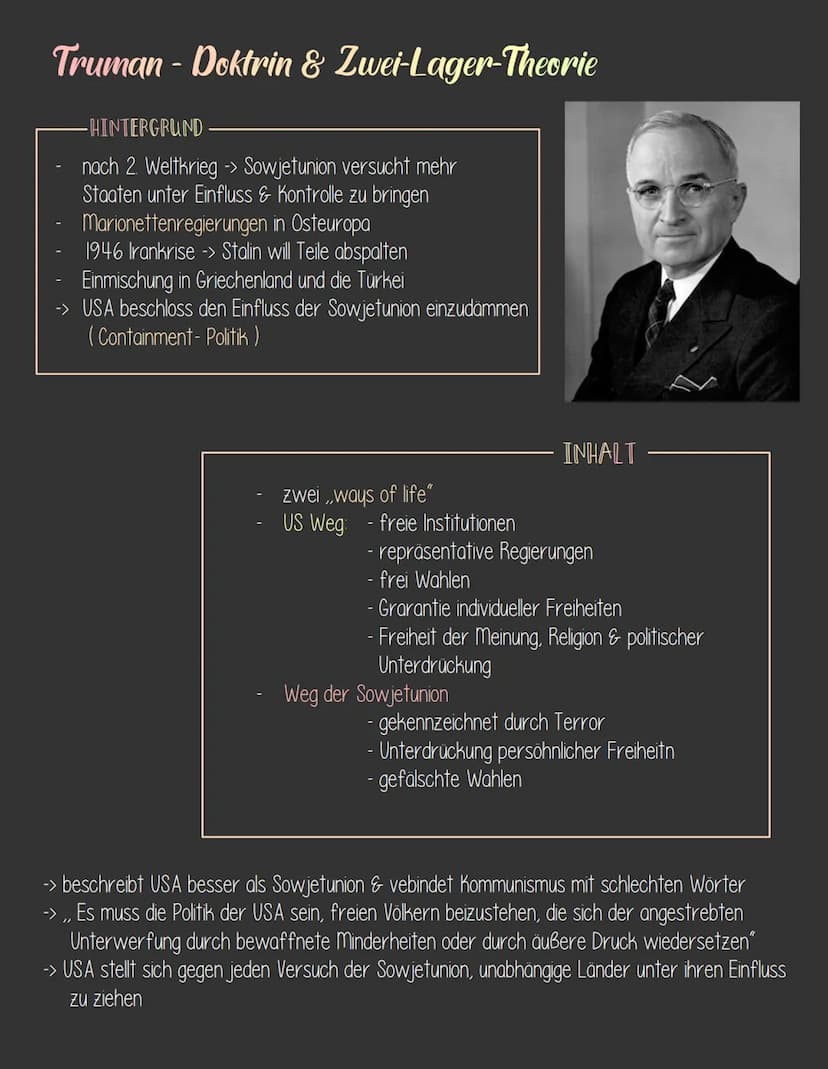 Kalter Krieg
-DEFINITION.
Konkurrenzkampf zwischen Weltmächten USA + verbündete
Westmächte & Sowjetunion + verbündete Ostblockstaaten
Ausein