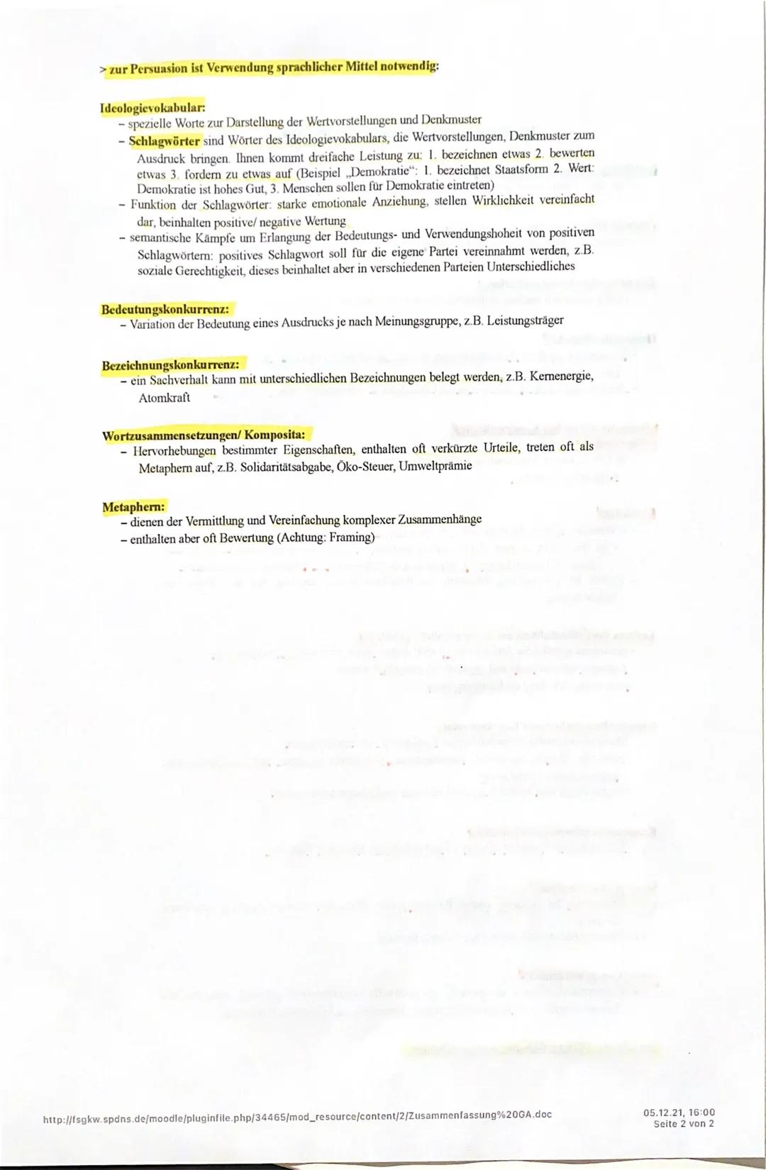 # Zusammenfassung: Politische Kommunikation

Verhältnis von Sprache und Politik:
- Sprache ist Instrument der Politk, Politiker handeln durc