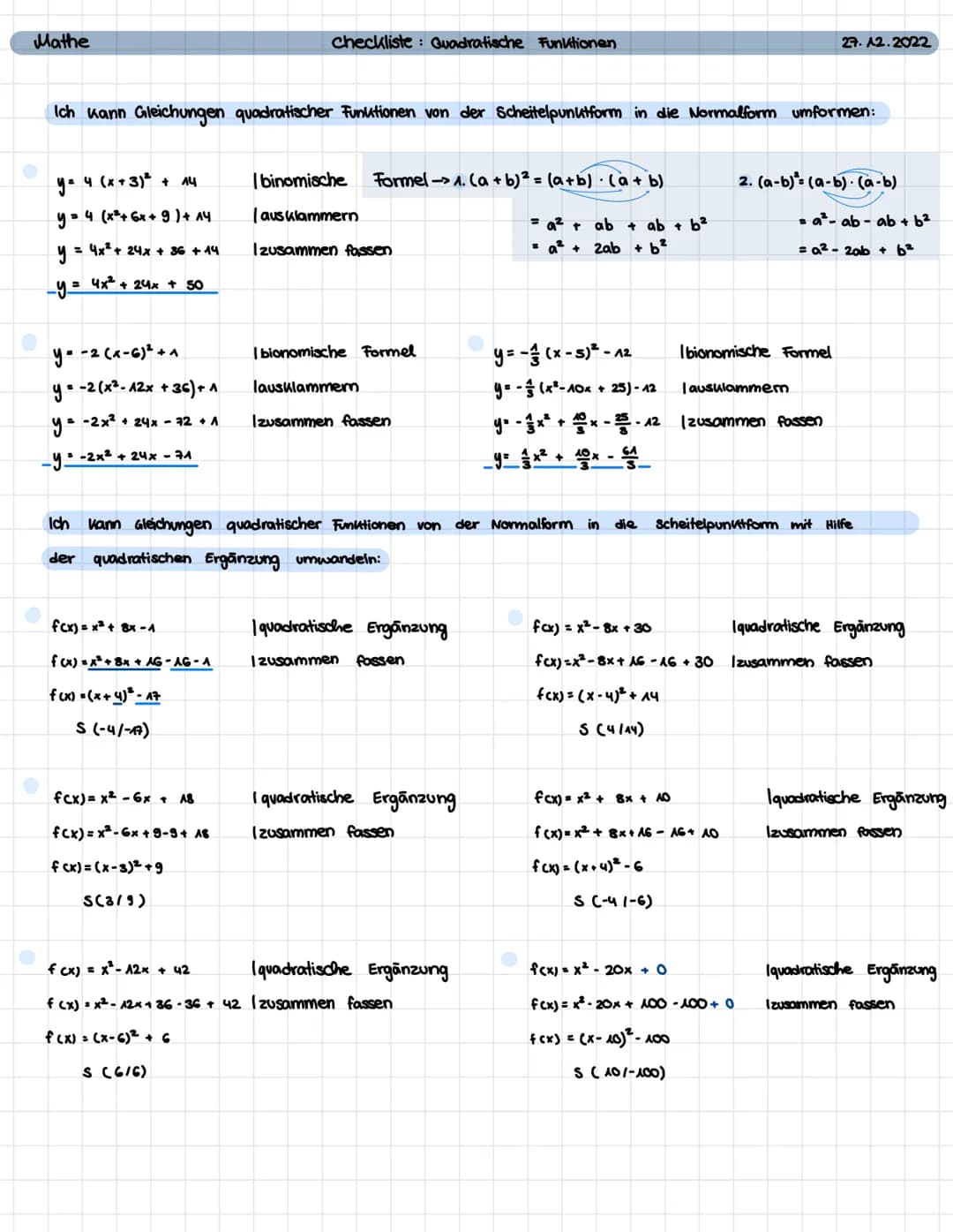 Mathe
Normalparabel:
Graph einer quadratischen Funktion = Parabel
Einfachste version einer Parabel fox) = x²
Parabel haben immer einen höchs