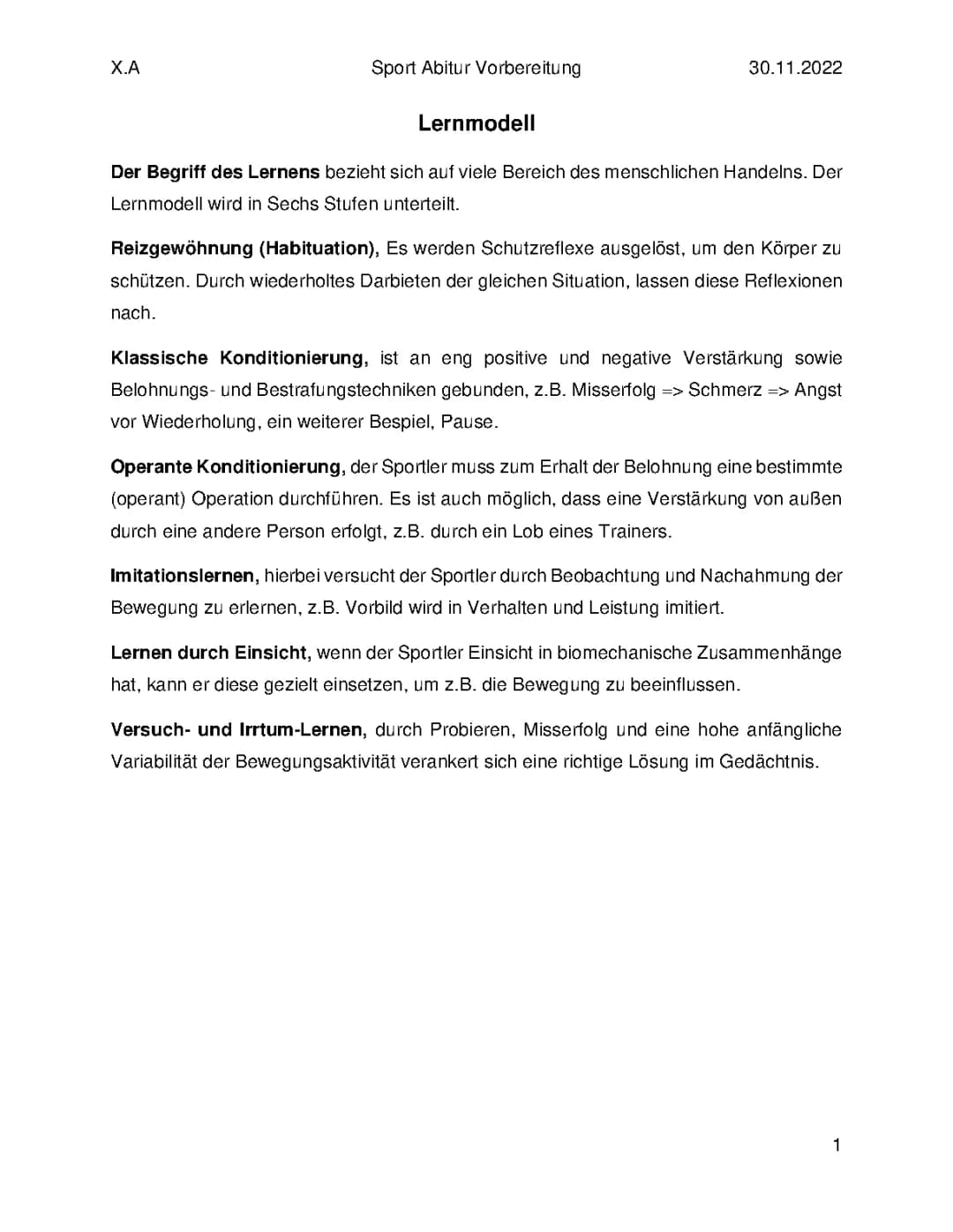Sport Vorbereitung 2022