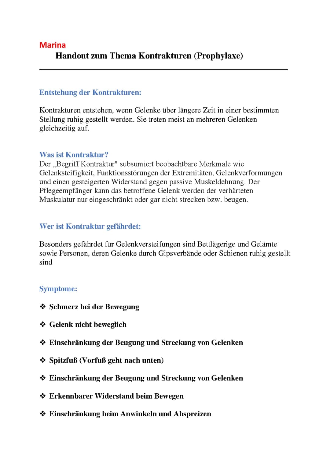 Kontraktur Prophylaxe: Übungen, Pflegeplanung & Maßnahmen