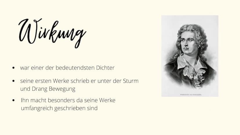 FRIEDRICH SCHILLER 1
2
3
4
Gliederung
Kindheit
Jugend & Studium
schwere Jahre
erfolgreiche Jahre
Wirkung
Werke
Sturm und Drang
(wichtige Mer